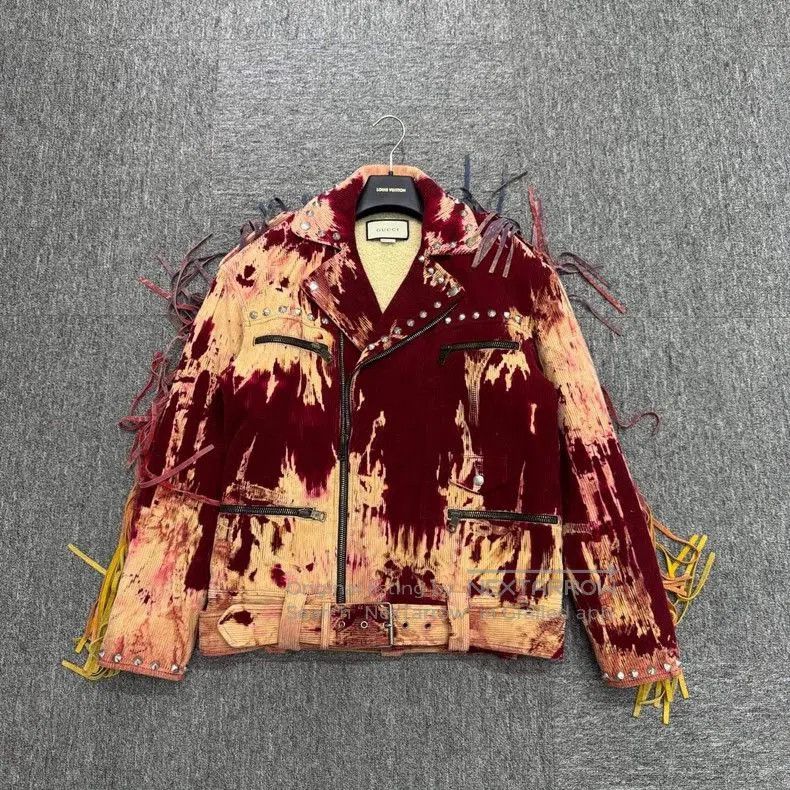 Gucci gucci fringe studded jacket in red and yellow. Size US M / EU 48-50 / 2 - 1 Thumbnail