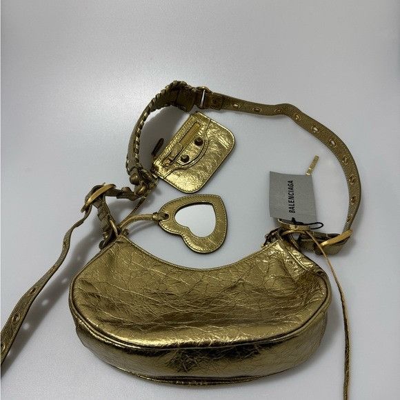 Balenciaga BALENCIAGA XS Le Cagole Metallic Gold Calfskin Shoulder Bag Size ONE SIZE - 4 Thumbnail