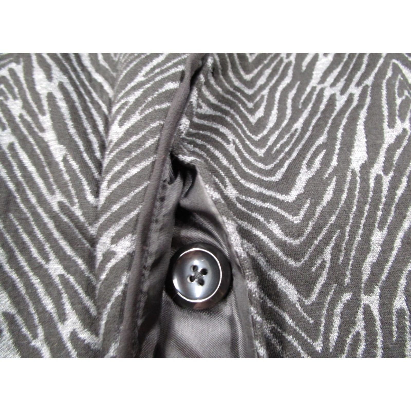 Sandro Sandro Sportswear Jacket Womens XL Black Zebra Button Up Belted Tie - Animal Print, Short Jacket, Long Sleeve, Regular Fit, Polyester - Made in China Size S / US 4 / IT 40 - 3 Thumbnail