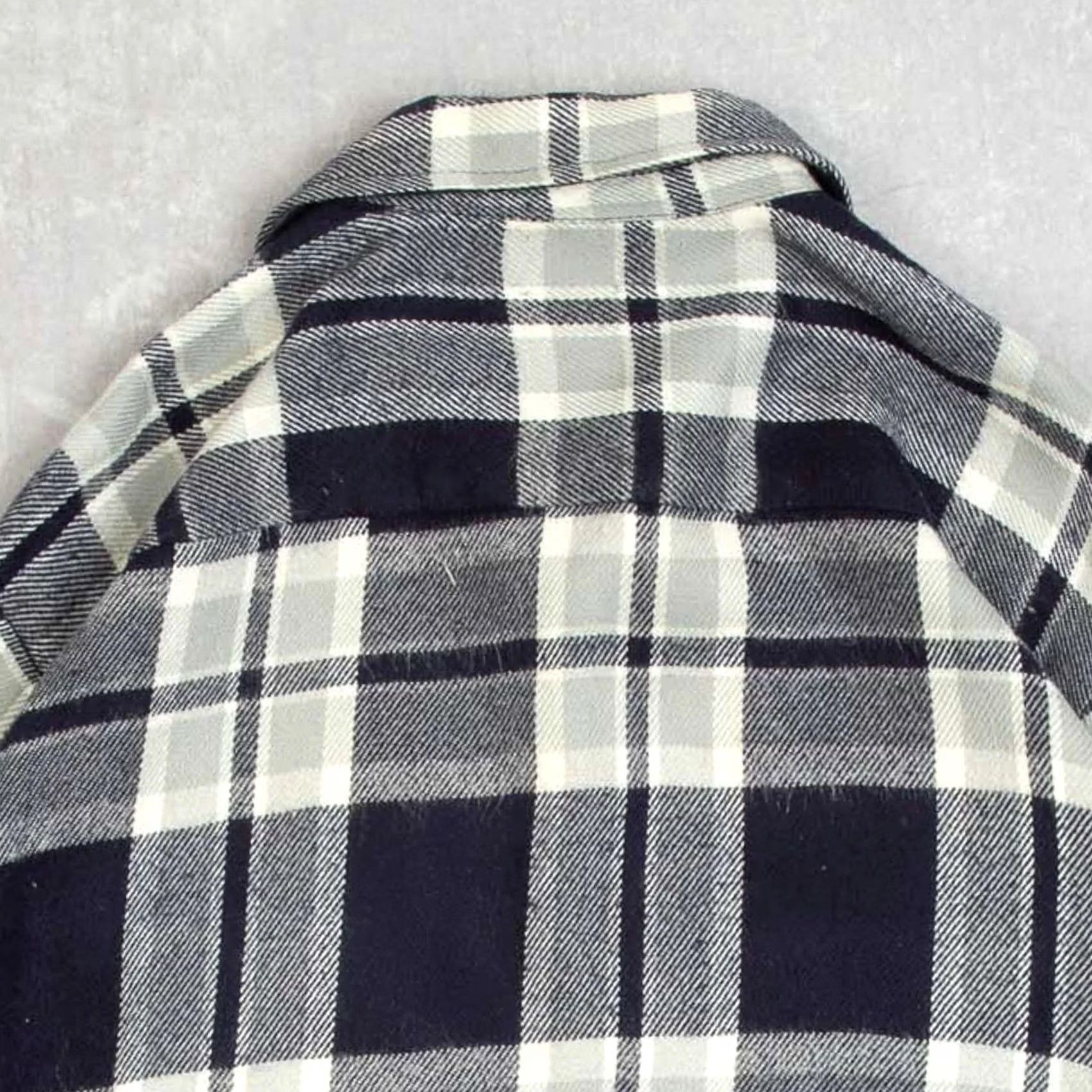 Sears VINTAGE Sears Shirt Large Men's Blue Checked Plaid 1990s Wool Style Size US L / EU 52-54 / 3 - 4 Thumbnail