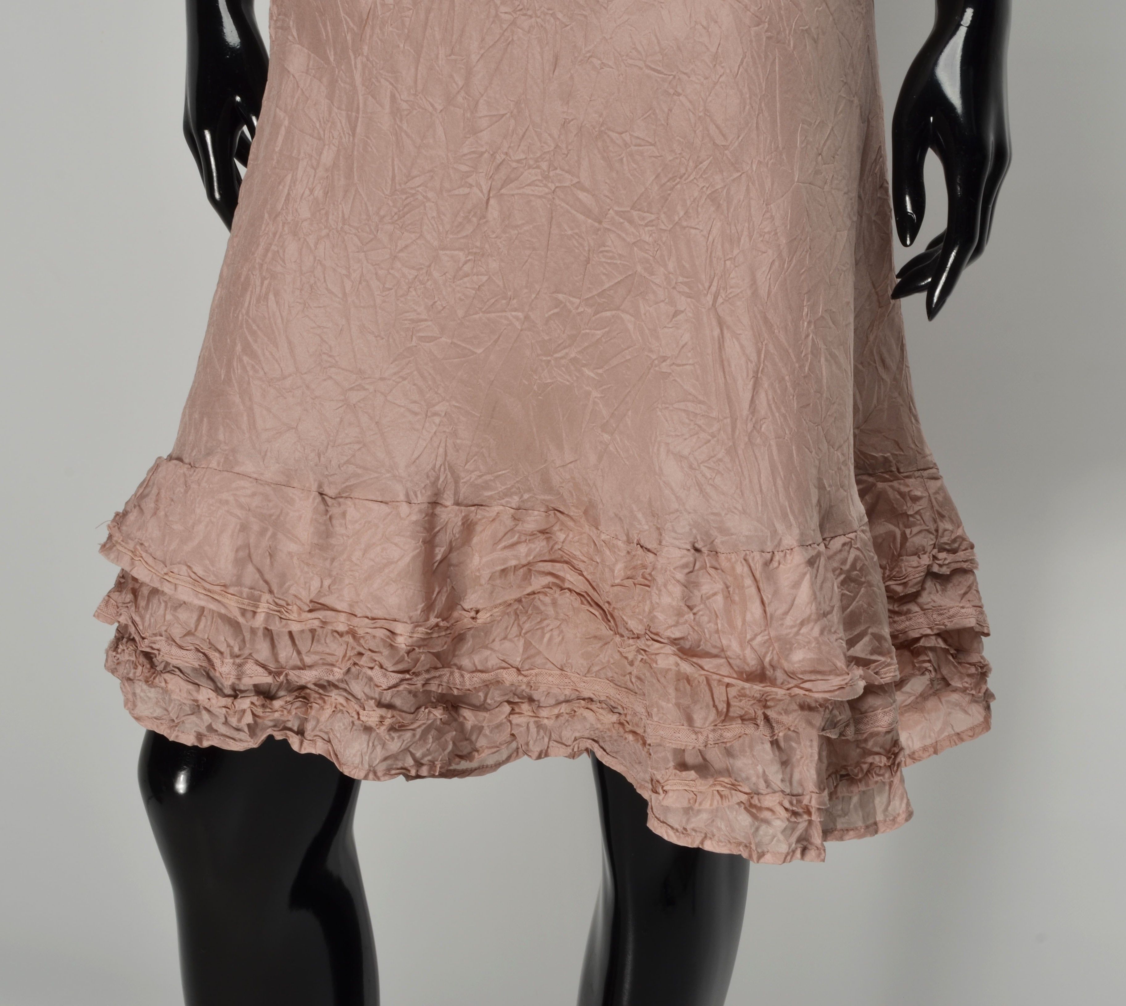Other Nile Atelier Y2K Dusty Rose Cottage Coquette Silk Skirt Size 23" - 3 Thumbnail