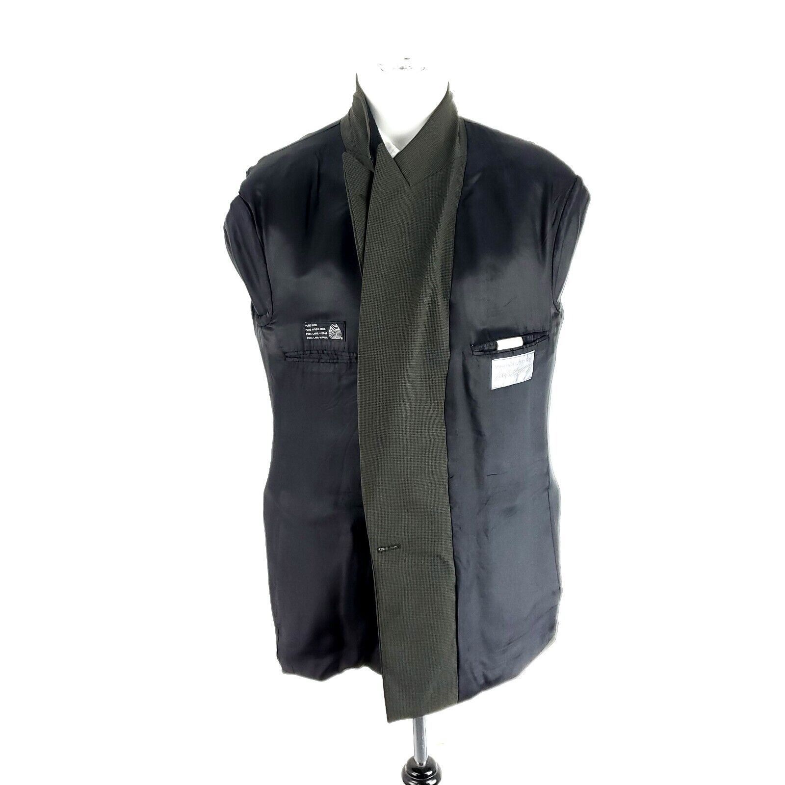 Lord & Taylor Lord & Taylor Wool Double Breasted Peak Lapel Blazer 40R Gre Size 40R - 10 Thumbnail