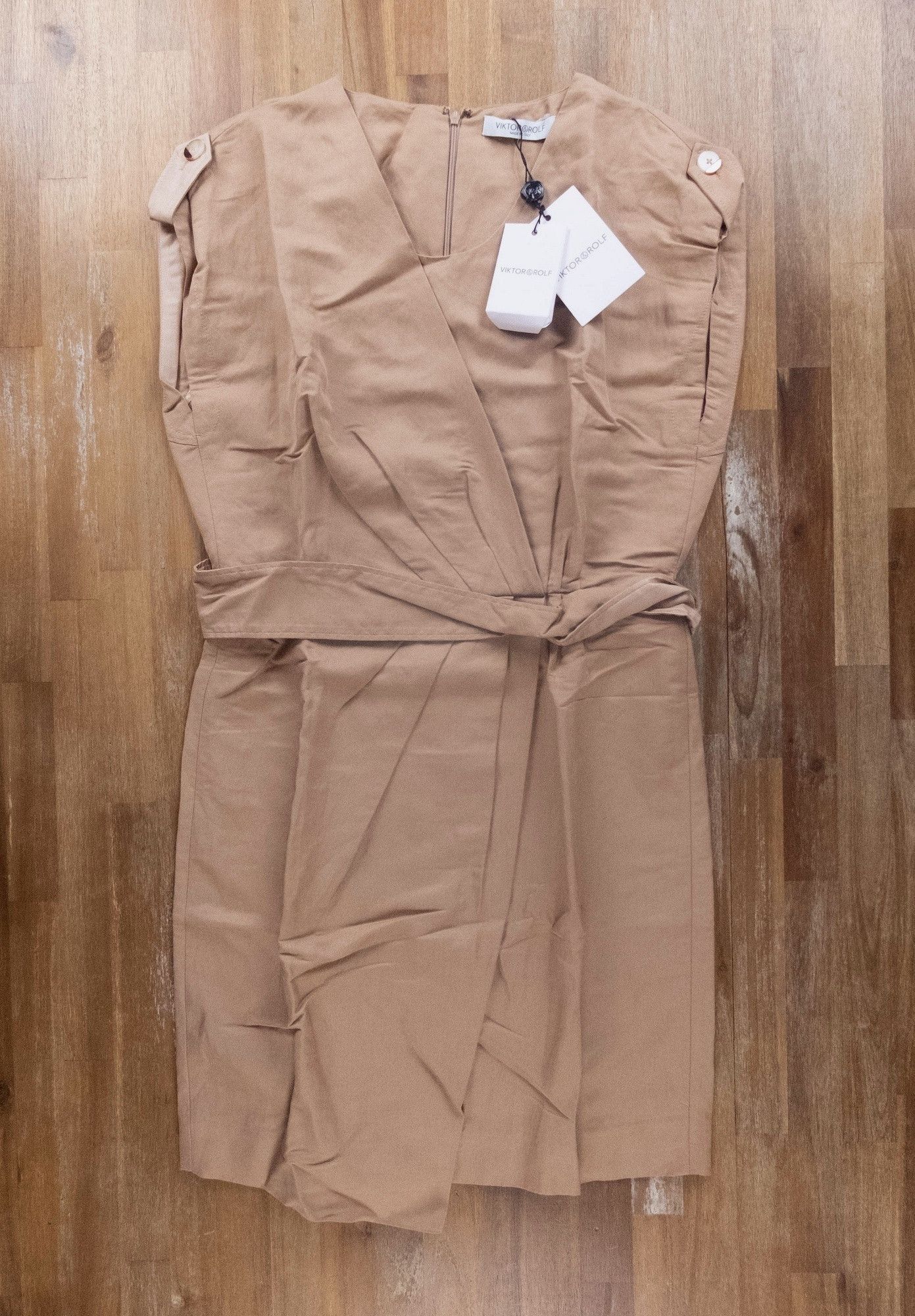 Viktor & Rolf VIKTOR & ROLF beige linen cotton belted sheath dress 8 44 Size M / US 6-8 / IT 42-44 - 5 Thumbnail