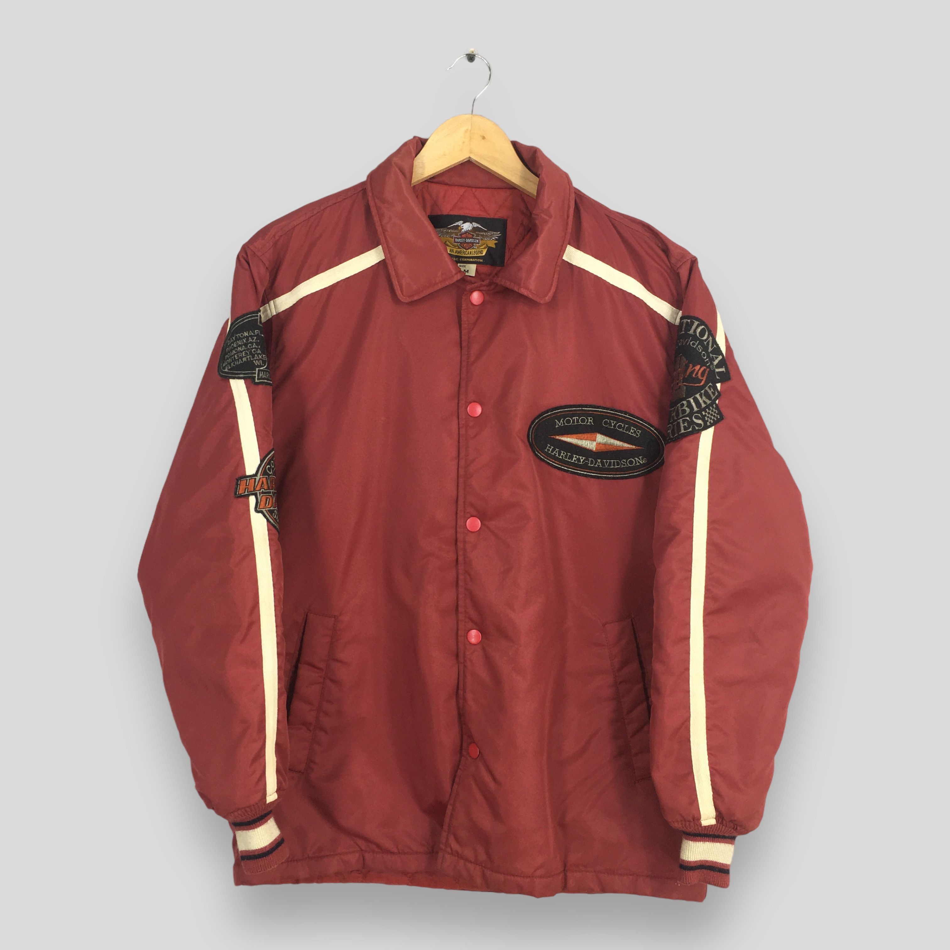 Harley Davidson Vintage 90s Harley Davidson Motorcycles Button Red Jacket Size US M / EU 48-50 / 2 - 3 Thumbnail