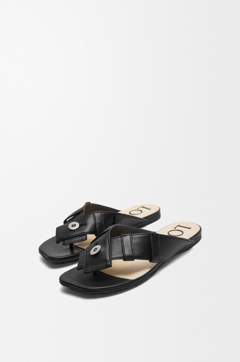 Loewe o1in1g0526 Toy Panta Toe Post Sandals in Black Size US 11 / IT 41 - 3 Thumbnail