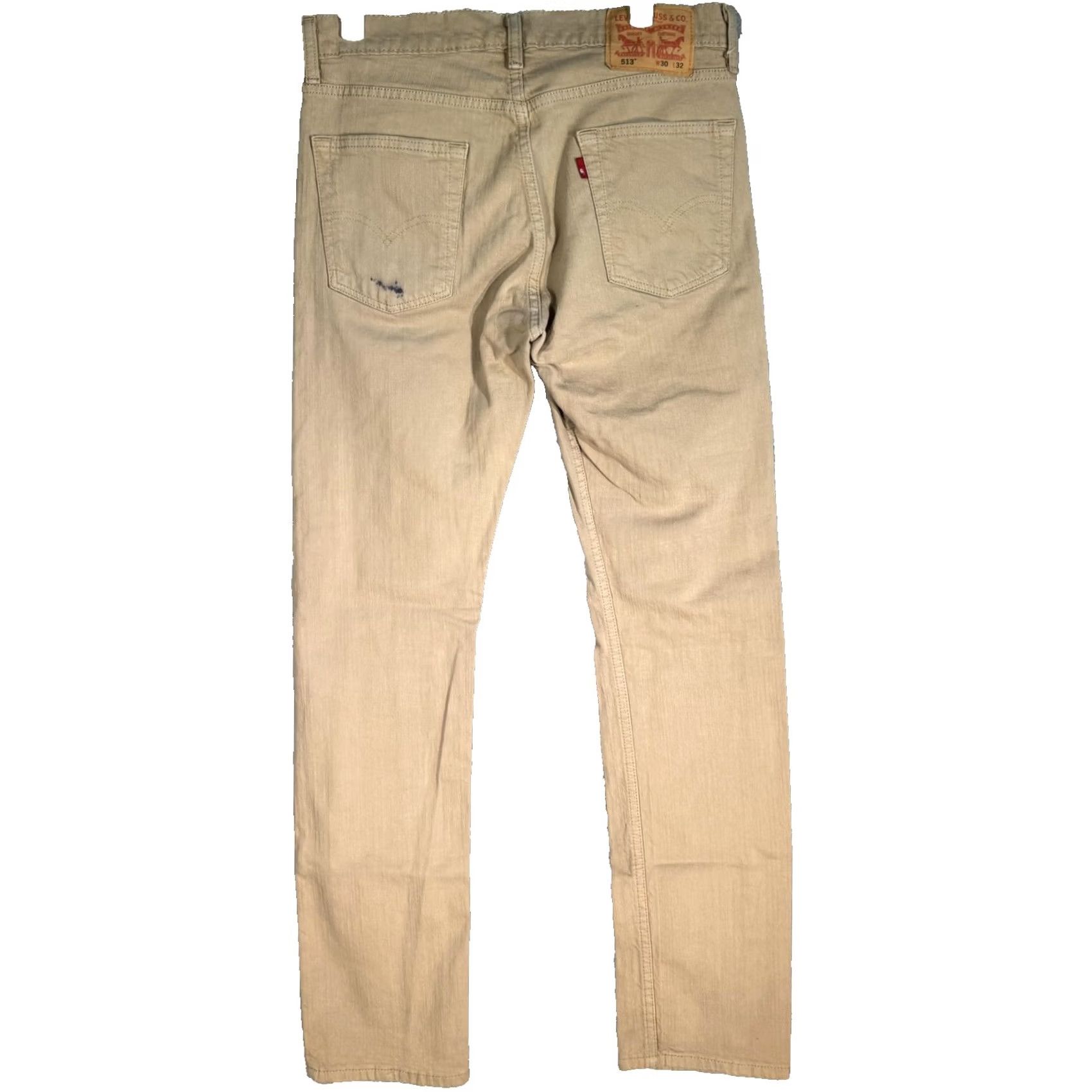 Levi's VINTAGE Levis 513 Jeans Mens 30x32 Khaki Slim Straight Stretch Denim Beige Zip Fly Size US 30 / EU 46 - 2 Thumbnail