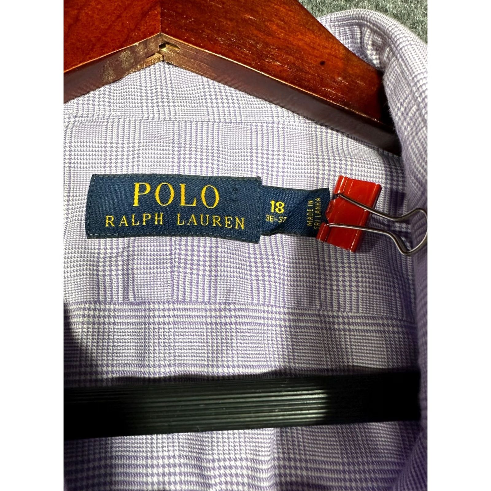 Polo Ralph Lauren Polo Ralph Lauren Shirt Mens Purple Plaid Cotton Button Up Long Sleeve 18 Size US XXL / EU 58 / 5 - 5 Thumbnail