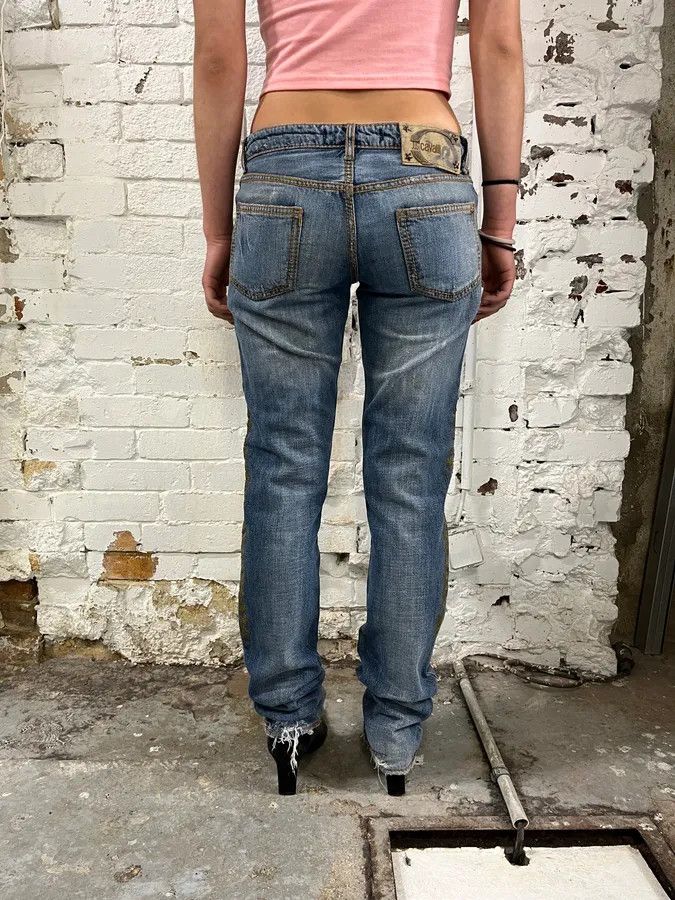 Just Cavalli SS2005 Cavalli Blue Embroidered Distressed Denim Jeans Size 26" / US 2 / IT 38 - 3 Thumbnail