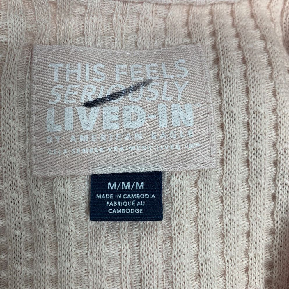 American Eagle Outfitters American Eagle Womens Medium Waffled Lace Deep VNeck Sweater Size M / US 6-8 / IT 42-44 - 5 Thumbnail