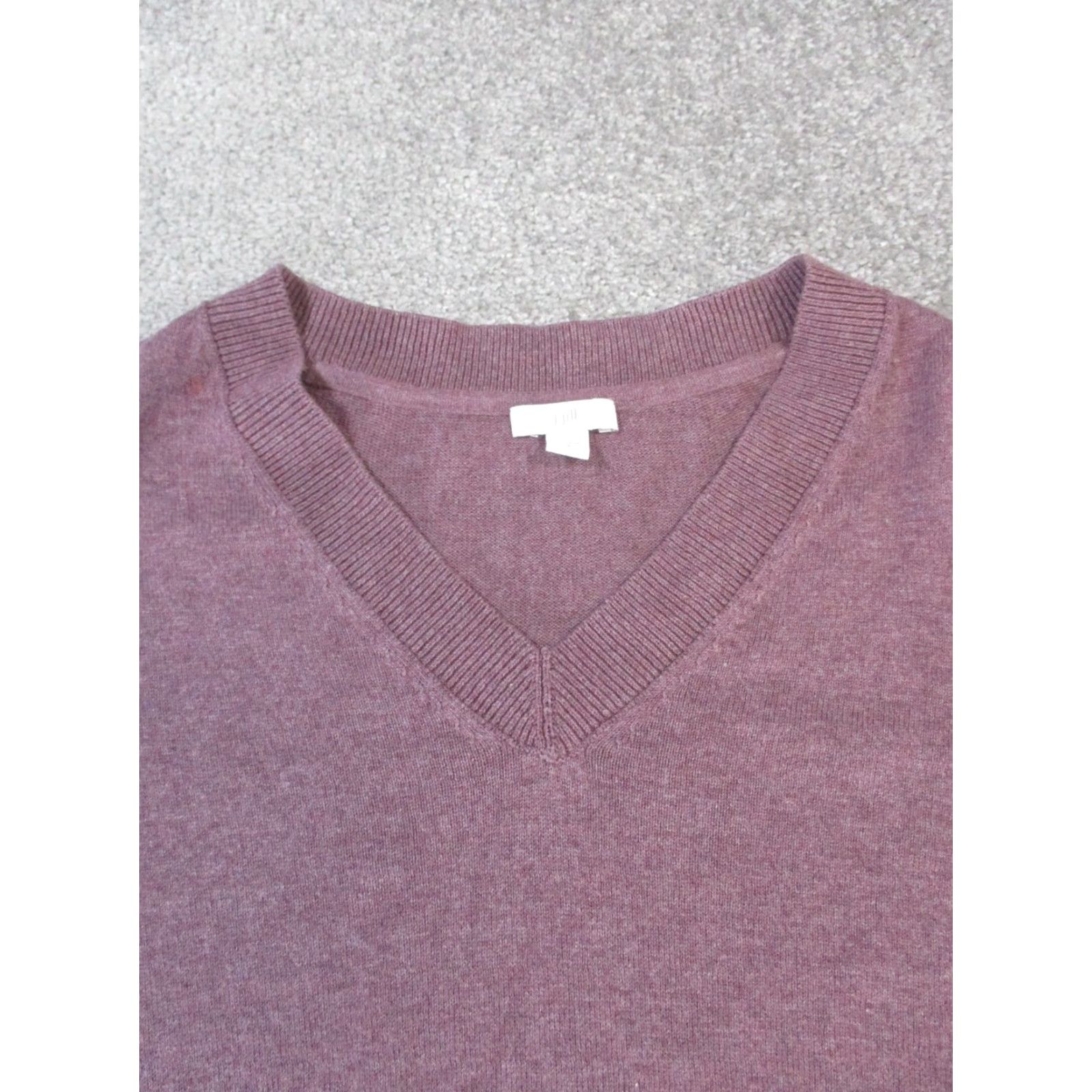 J. Jill VINTAGE J. Jill Sweater Women's Small Pullover Knit Long Sleeve V-Neck Burgundy Cotton Blend 90s Womens Size S / US 4 / IT 40 - 2 Thumbnail