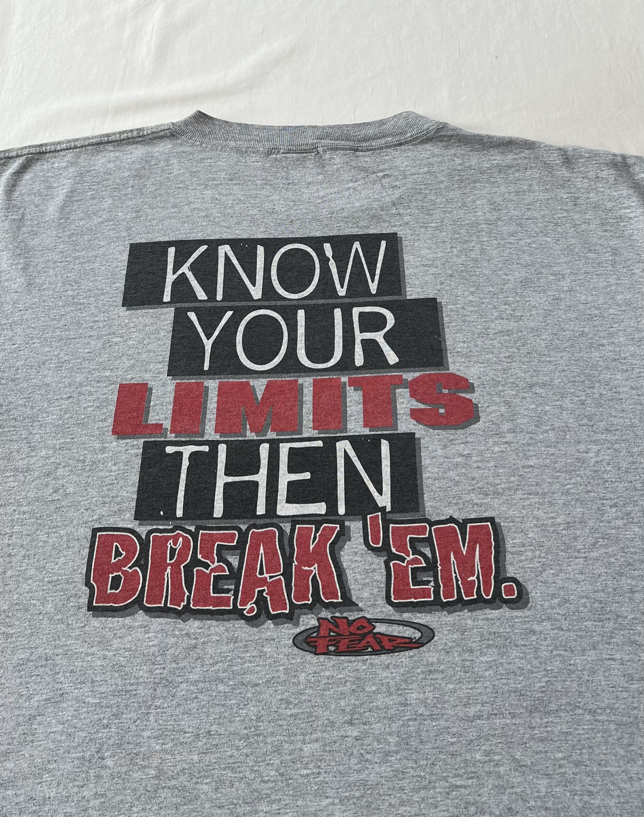 No Fear Vintage 90s No Fear Know Your Limits Then Breake'em T-shirt Size US XL / EU 56 / 4 - 18 Thumbnail