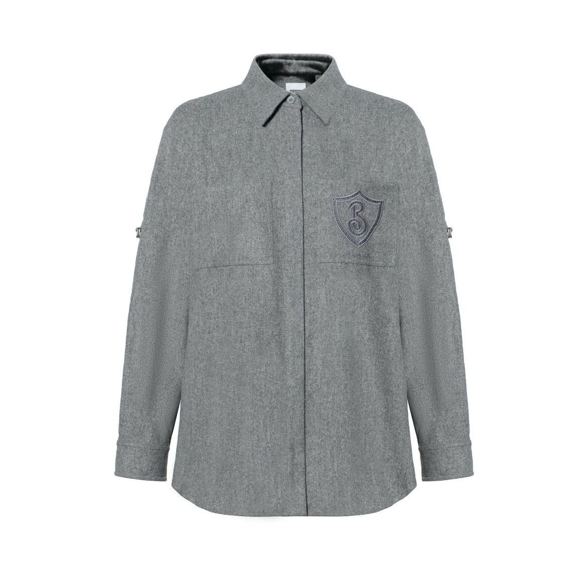 Burberry Burberry Gray Embroidered Collar Shirt Size US M / EU 48-50 / 2 - 8 Thumbnail