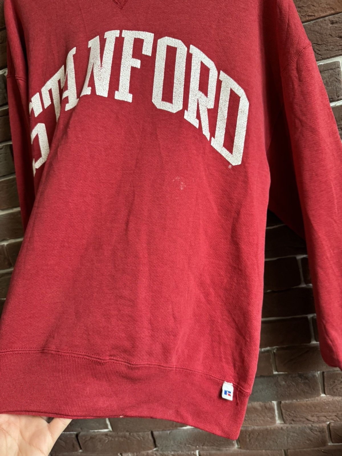 Russell Athletic Vintage University of Stanford Distressed Crewneck Red Rare Size US XL / EU 56 / 4 - 5 Thumbnail