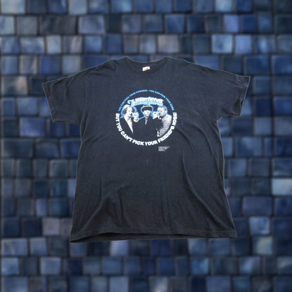 Fruit Of The Loom VINTAGE The Three Stooges Graphic Tee Shirt XXL? XL? No, XL? Original says XL. Ebony Black Cotton T-Shirt with Readable Graphic NOT.. Size US XL / EU 56 / 4 - 1 Thumbnail