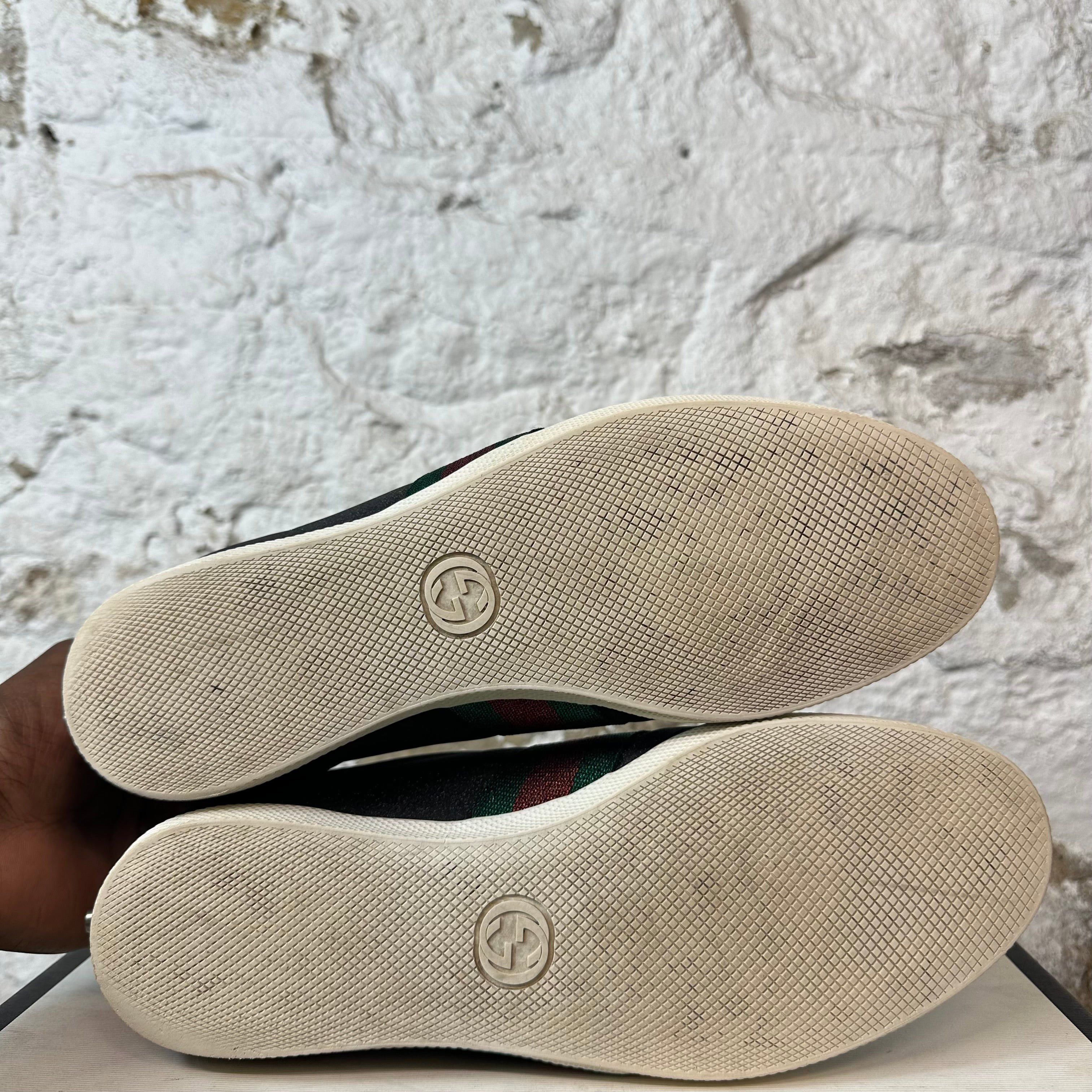 Gucci Gucci Bambi Web Black Glitter Stud Sneaker Sz 9.5 Size US 9.5 / EU 42-43 - 6 Thumbnail