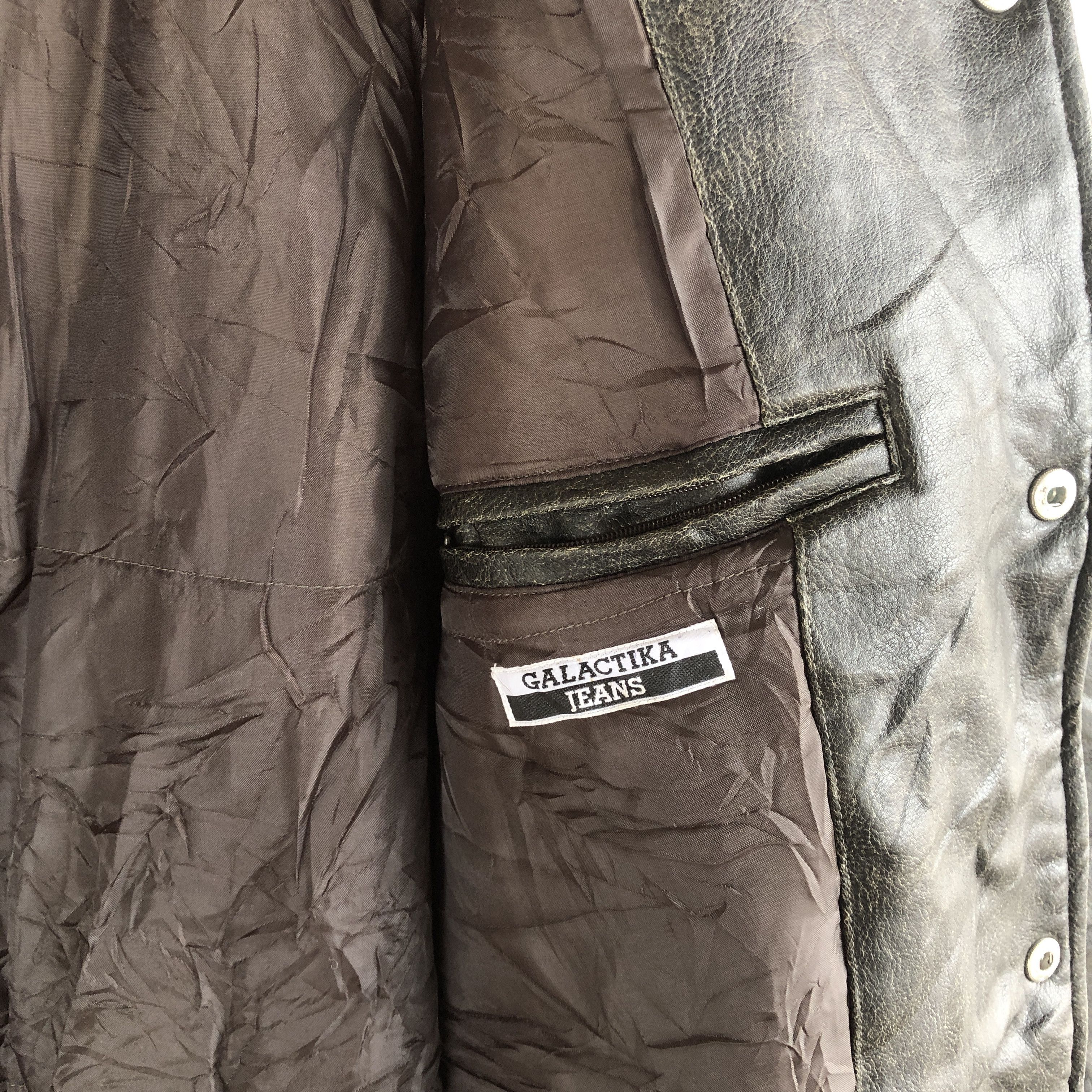 Japanese Brand × Vintage Vintage Galactika Leather Baseball Jackets Letterman Jacket Size US XL / EU 56 / 4 - 8 Thumbnail