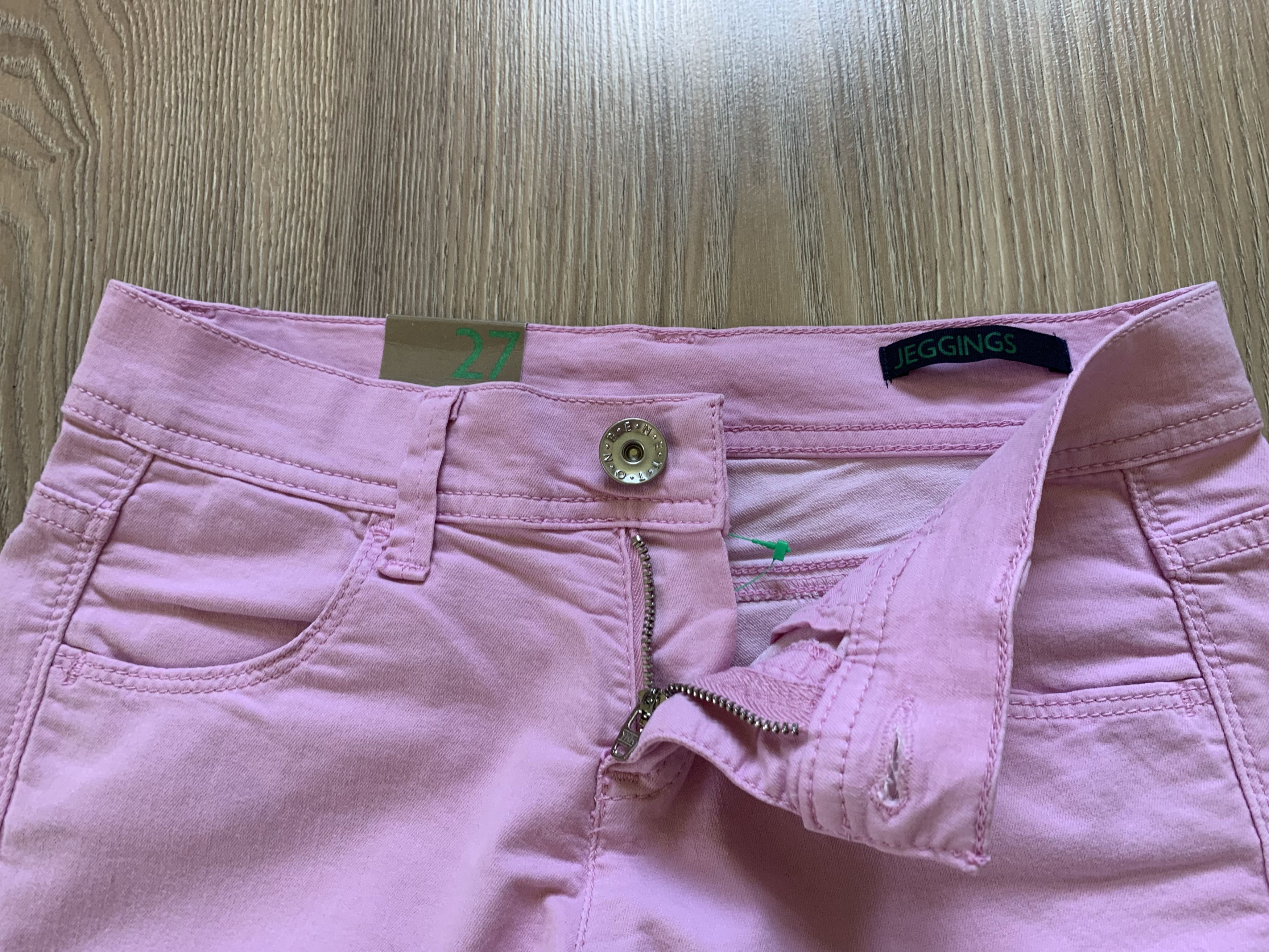 United Colors Of Benetton Benetton Pink Skinny Stretch Jeggings Jeans Size 27" / US 4 / IT 40 - 5 Thumbnail