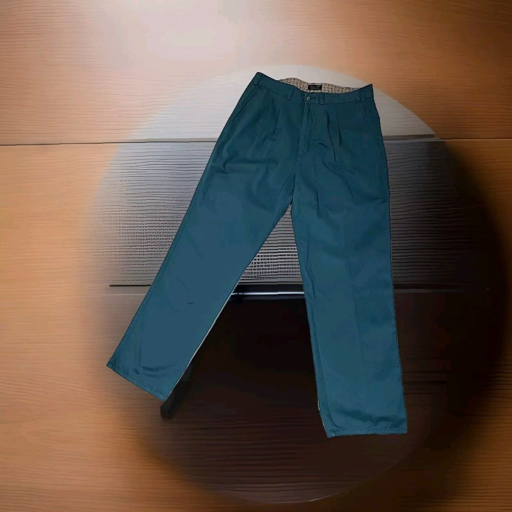 Vintage VINTAGE Ducks Unlimited Chino Pants Mens Pleated 38" x 32" Green Cotton EUC Size US 38 / EU 54 - 3 Thumbnail