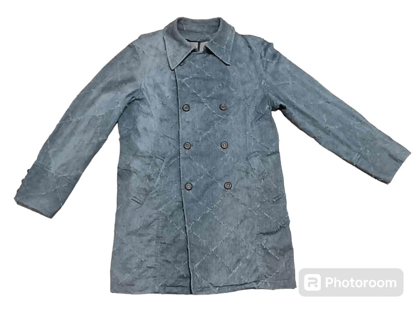 Japanese Brand DOUBLE BREAST FULL RHOMBUS DISTRESS MUD WASH DESIGN JACKET Size US M / EU 48-50 / 2 - 1 Thumbnail