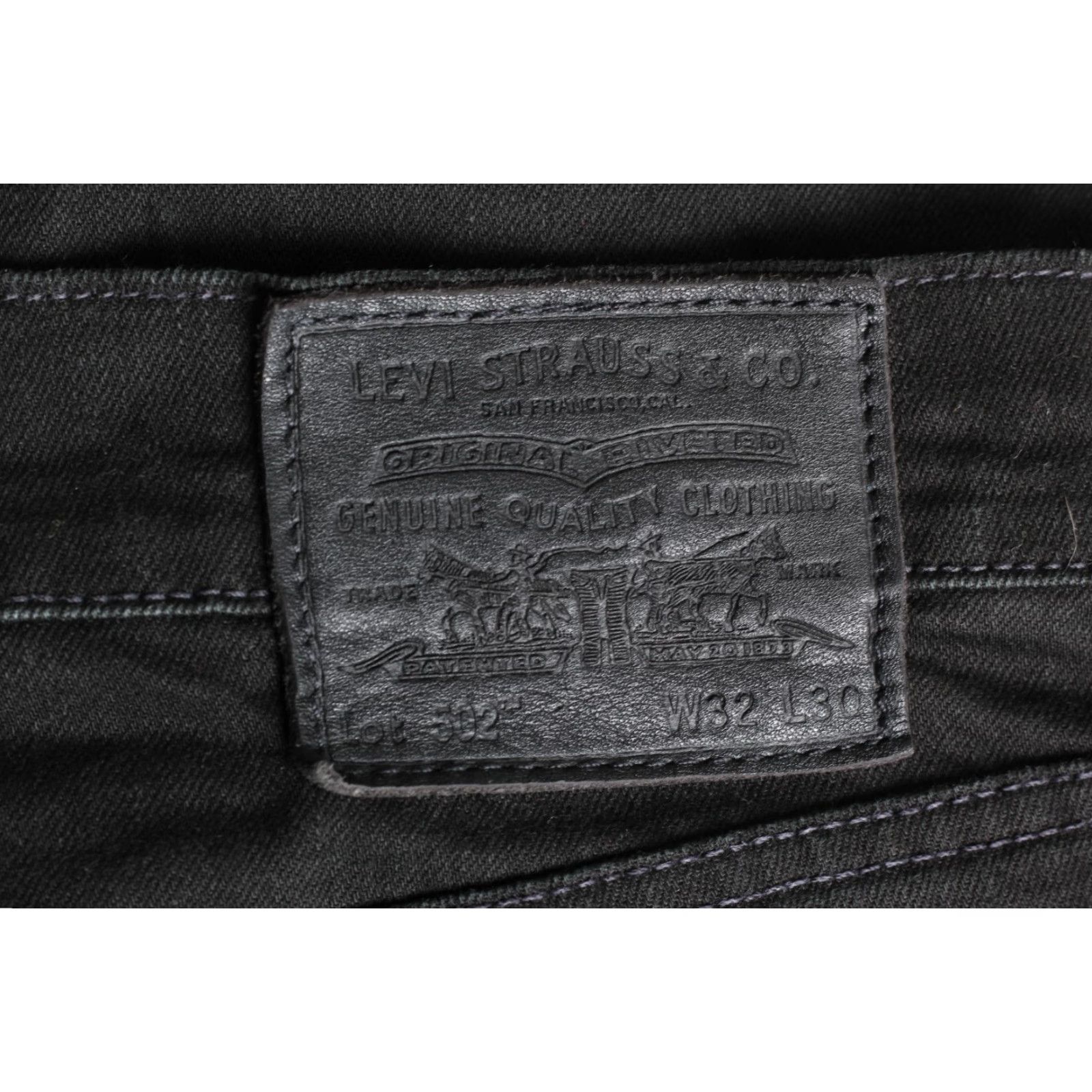 Levi's LEVI’S 502 PREMIUM Big E Tapered Jeans Men 32x28 Stretch Denim Black 5-Pocket Regular Rise Mid 10-12in W32 L28 Mens Jeans Size US 32 / EU 48 - 4 Thumbnail