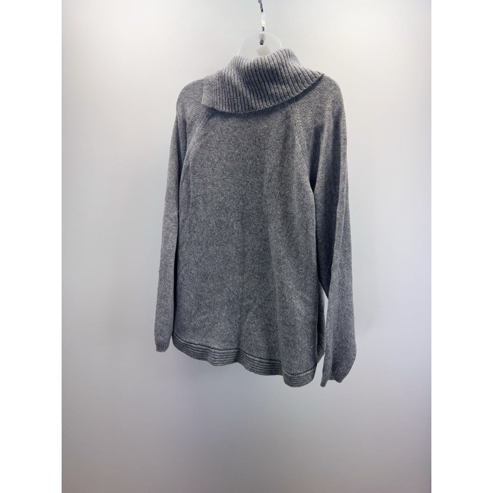 Croft & Barrow CROFT & BARROW Women’s Gray Slit Mock Neck Button Collar XL Size XL / US 12-14 / IT 48-50 - 3 Thumbnail