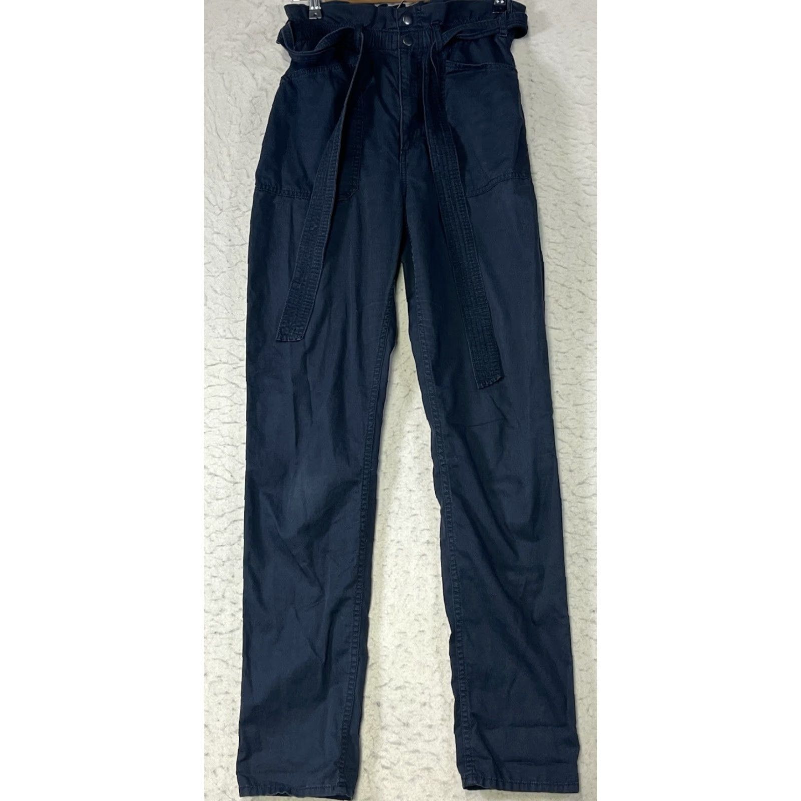 Abercrombie & Fitch VINTAGE Abercrombie & Fitch Black Lightweight Pants Women XS Carpenter Style Pockets Comfort Regular Straight Logo - Womens XS Size 26" / US 2 / IT 38 - 2 Thumbnail
