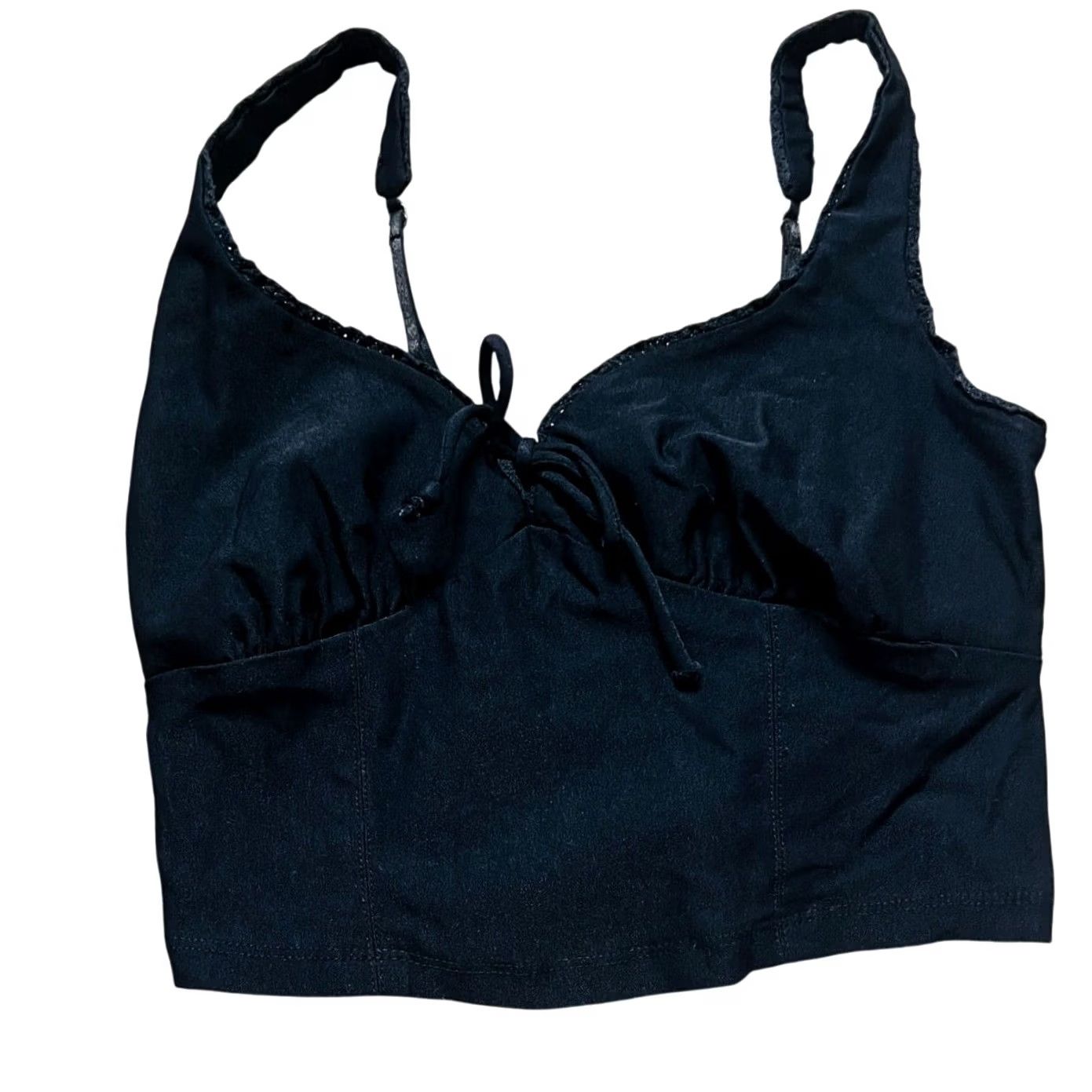 Vintage VINTAGE Wild Fable Basic Black Stylish Tank Top Crop Top S Shirt Womens Size S Black 90s Retro Modern Size S / US 4 / IT 40 - 2 Thumbnail