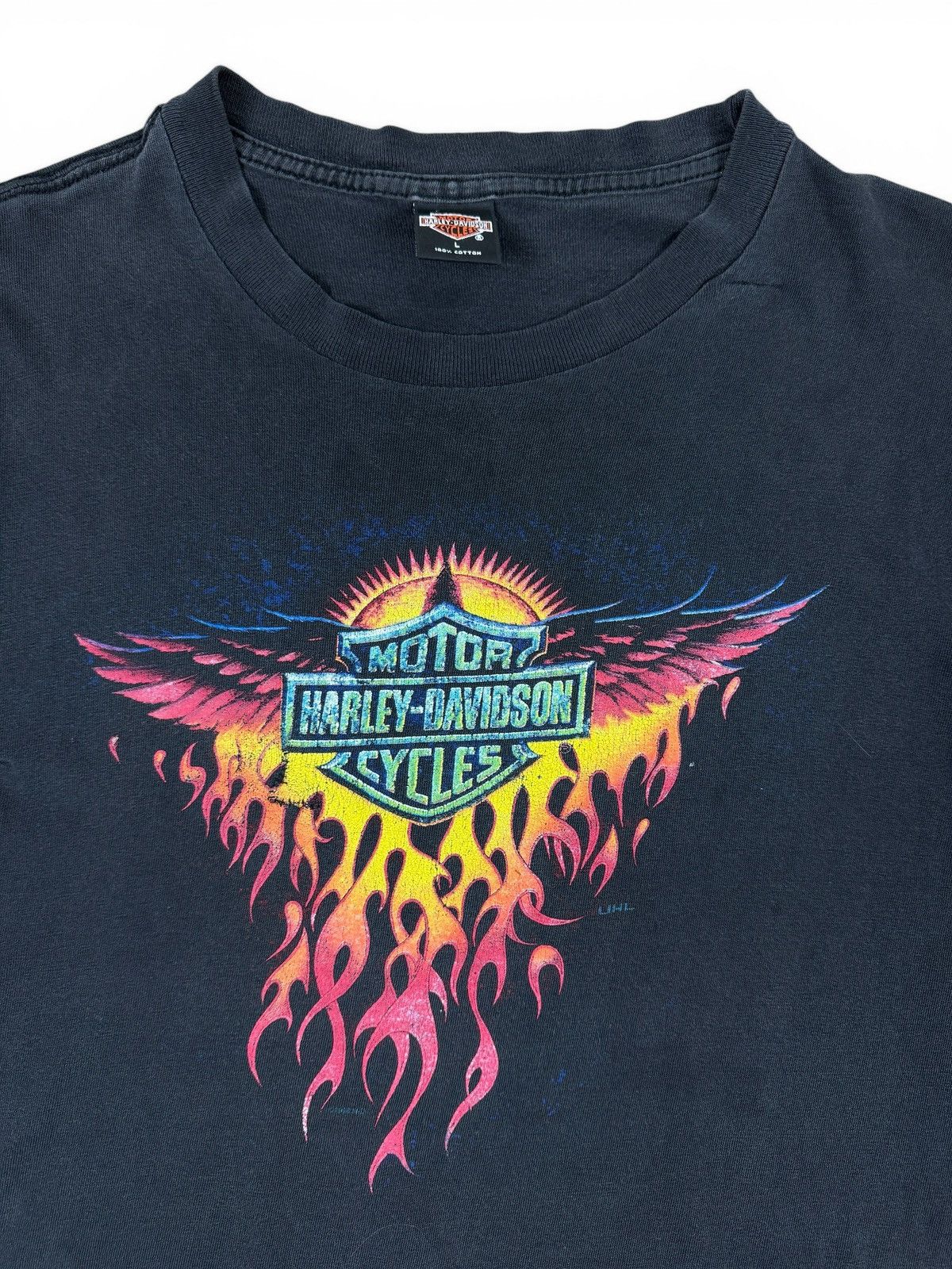 Harley Davidson Harley Davidson Vintage 90s Flames Sun Faded Longsleeve Size US L / EU 52-54 / 3 - 4 Thumbnail