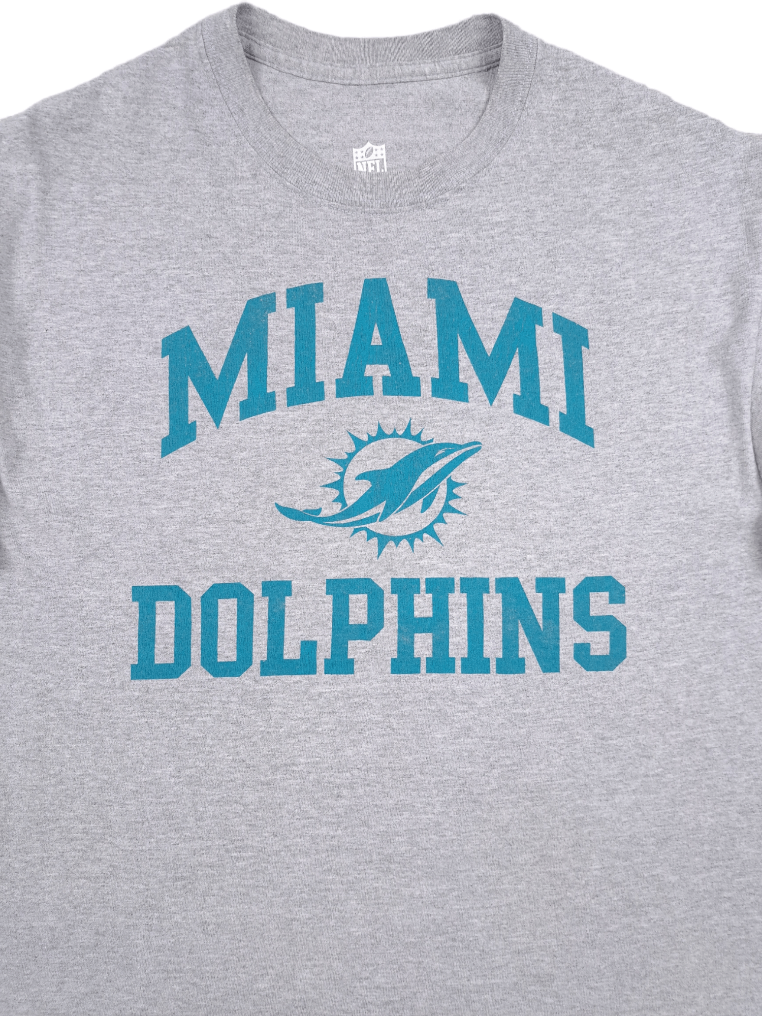 NFL × Vintage 💎 Vintage NFL Miami Dolphins Spell out Grey T-shirt Tee Size US M / EU 48-50 / 2 - 3 Thumbnail