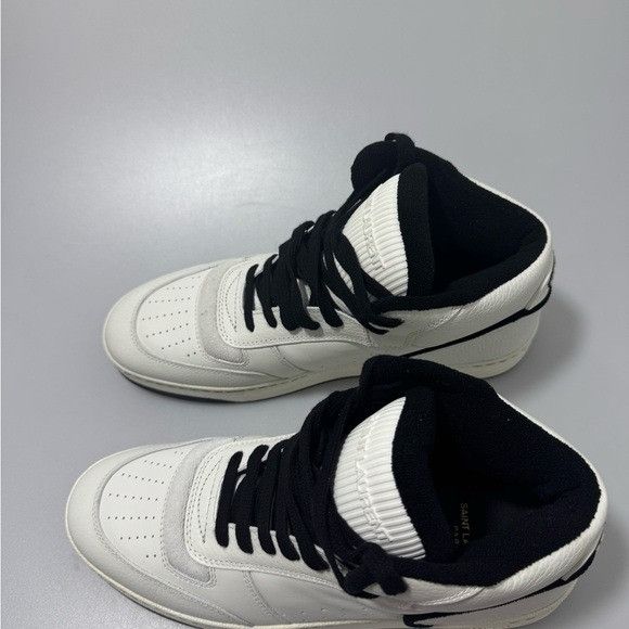 Saint Laurent Paris Saint Laurent SL-80 Mid Top Sneakers White Black Men’s EU 42 Size US 9 / EU 42 - 5 Thumbnail