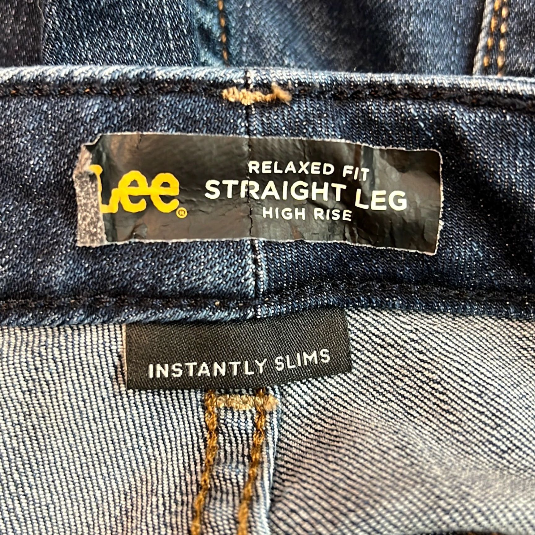 Lee Lee Womens Straight Jeans Size 1 Blue High Rise In instantly Slim Relaxed Fit 5-Pocket Denim 30in Inseam Women Jeans Size 25" / US 0 / IT 36 - 7 Thumbnail