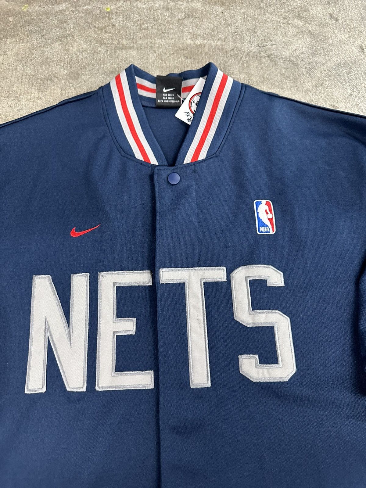 NBA × Nike × Vintage Vintage 90s Nike New Jersey Nets Warm Up Basketball Jersey Size US XXL / EU 58 / 5 - 4 Thumbnail
