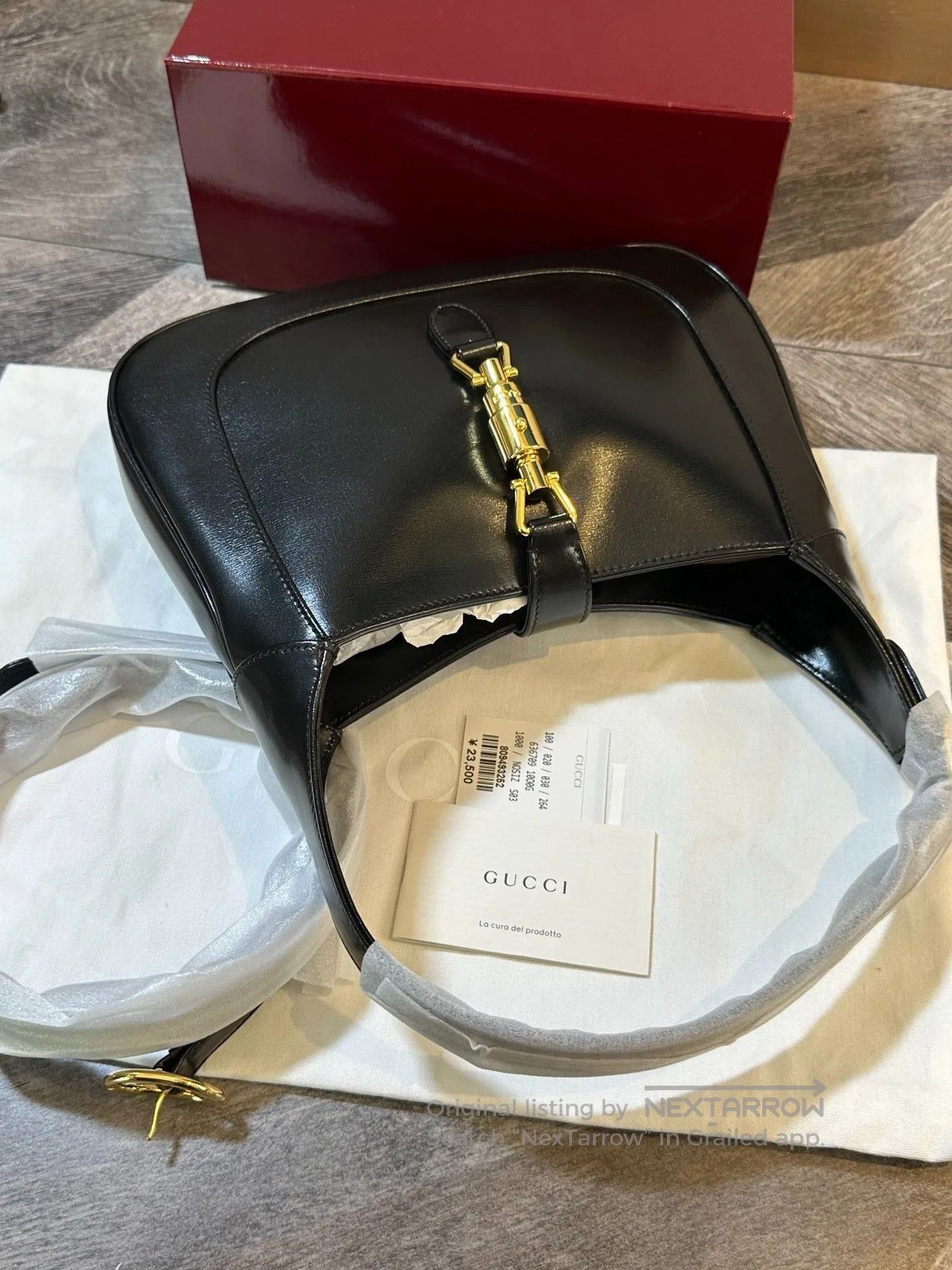 Gucci Gucci Black Gold Leather Jackie 1961. Size ONE SIZE - 4 Thumbnail