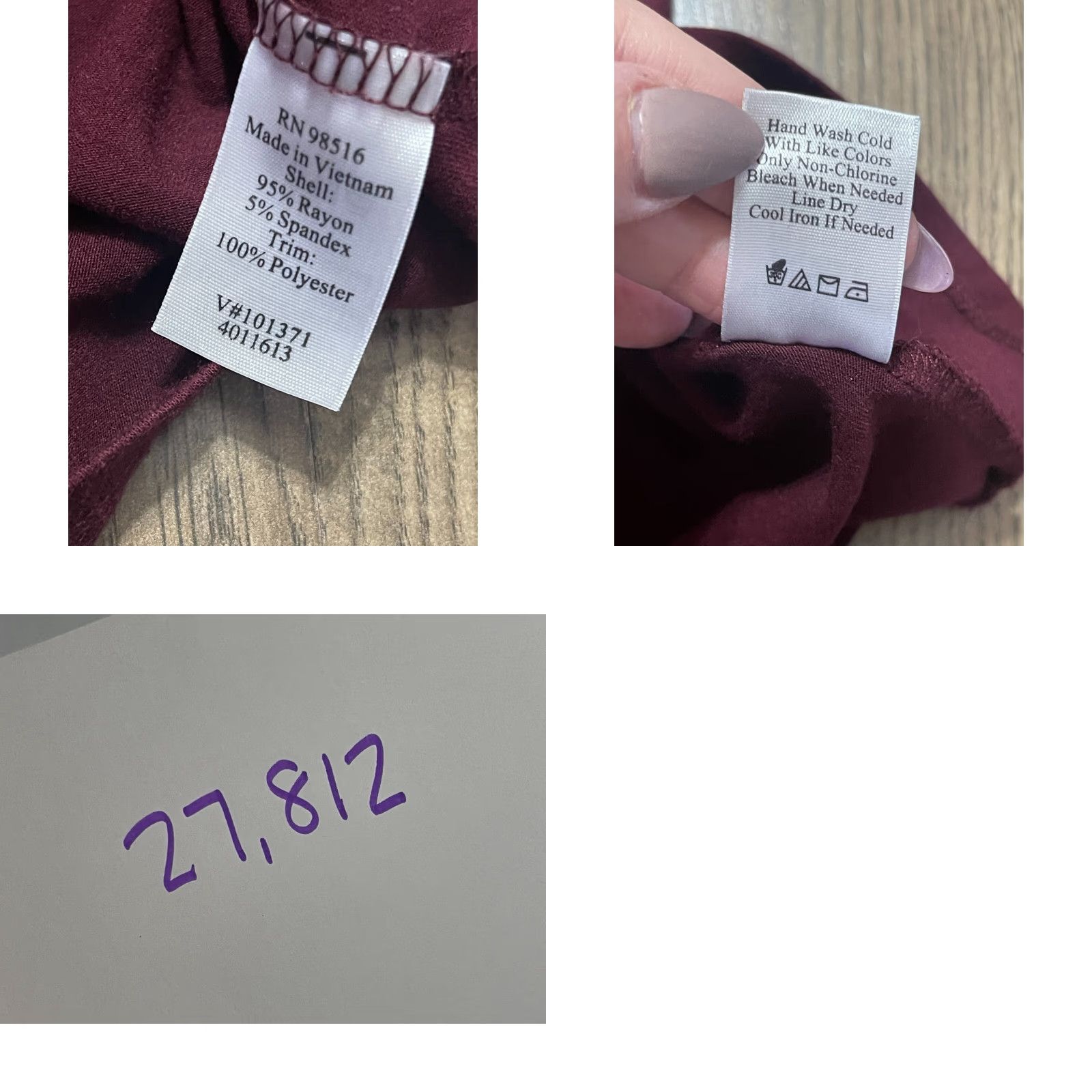 Coldwater Creek Coldwater Creek Women's Shirt Size Medium Maroon V-neck Long Sleeve Ruffles Size M / US 6-8 / IT 42-44 - 8 Thumbnail