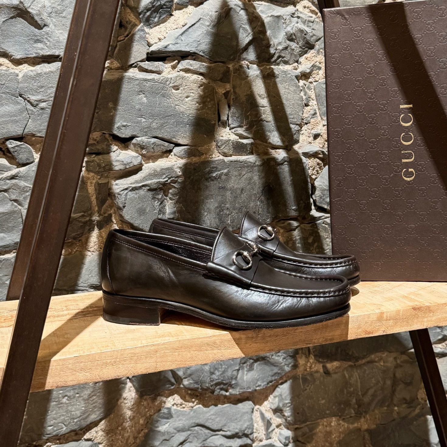 Gucci Gucci Brown Leather Horsebit Loafers Size US 9 / EU 42 - 1 Thumbnail