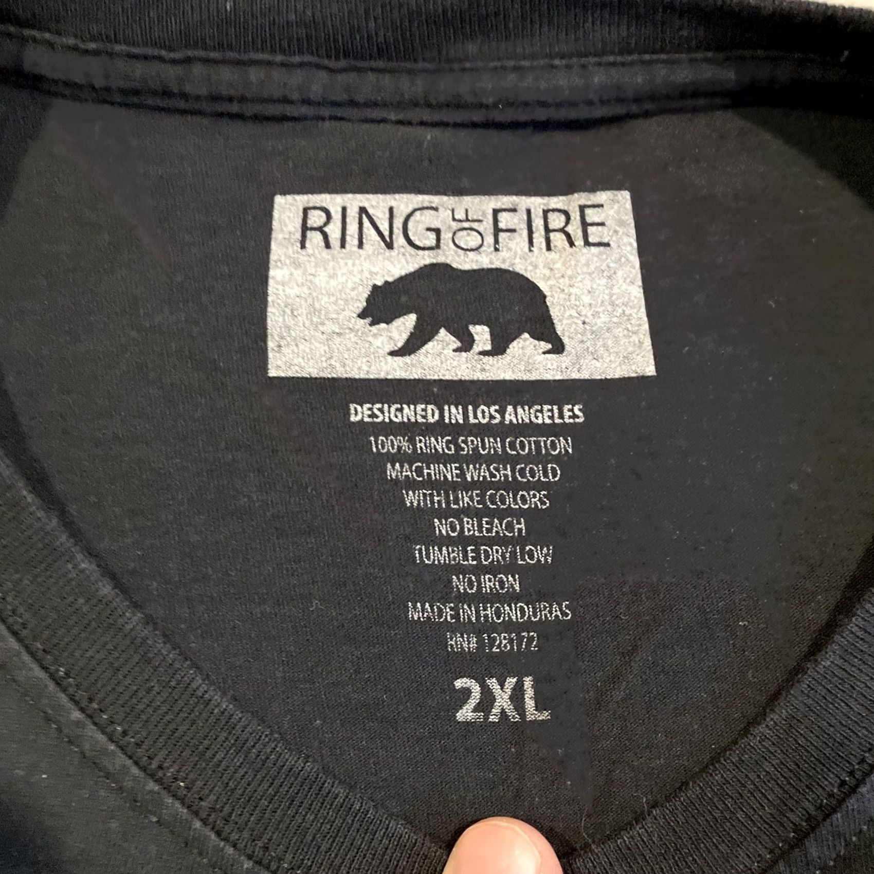 Ring Of Fire VINTAGE: No Ring of Fire T-Shirt Black Crew Neck Short Sleeve 2XL XXL Drip Graphic Men Cadence Hip Hop Logo Classic Cotton Knit Easy Care Size US XXL / EU 58 / 5 - 3 Thumbnail