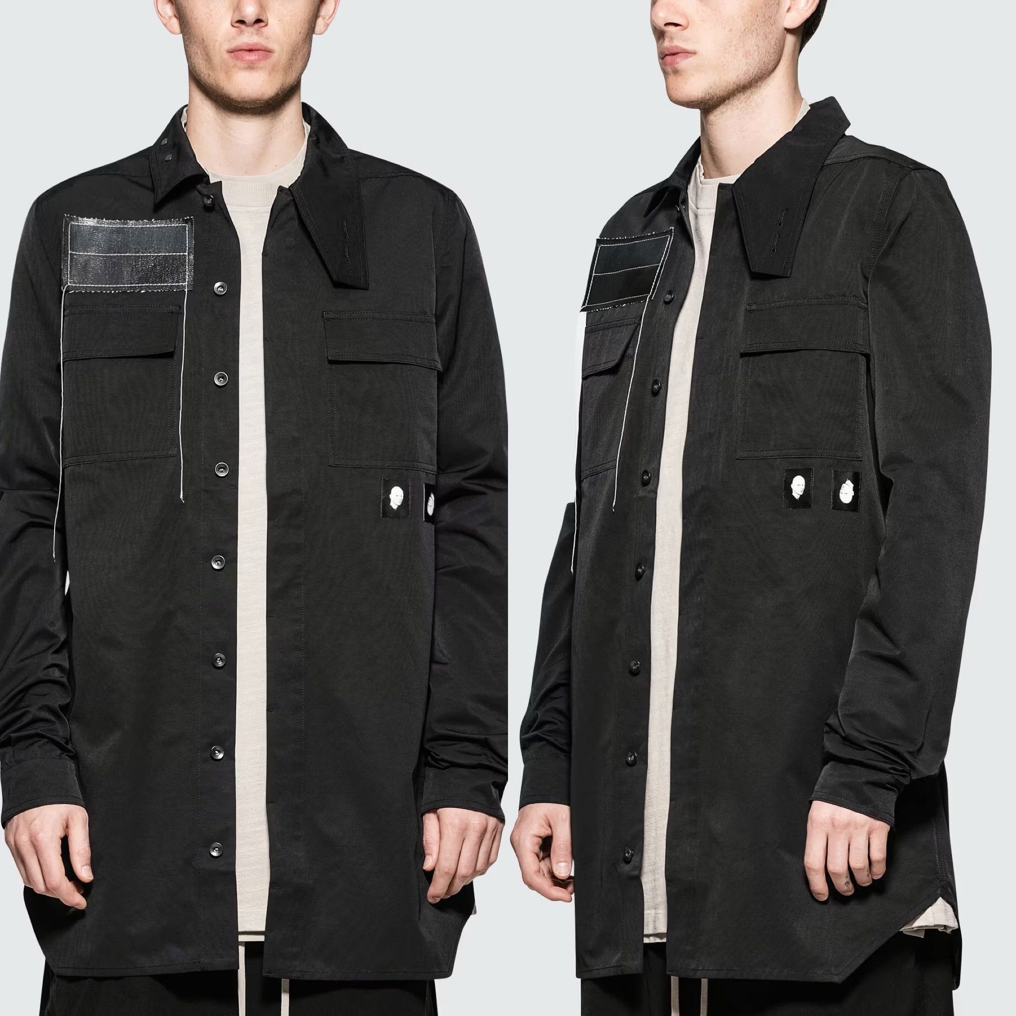 Rick Owens Rick Owens FW17 DRKSHDW Patch Field Shirt Jacket Black Size US M / EU 48-50 / 2 - 1 Thumbnail