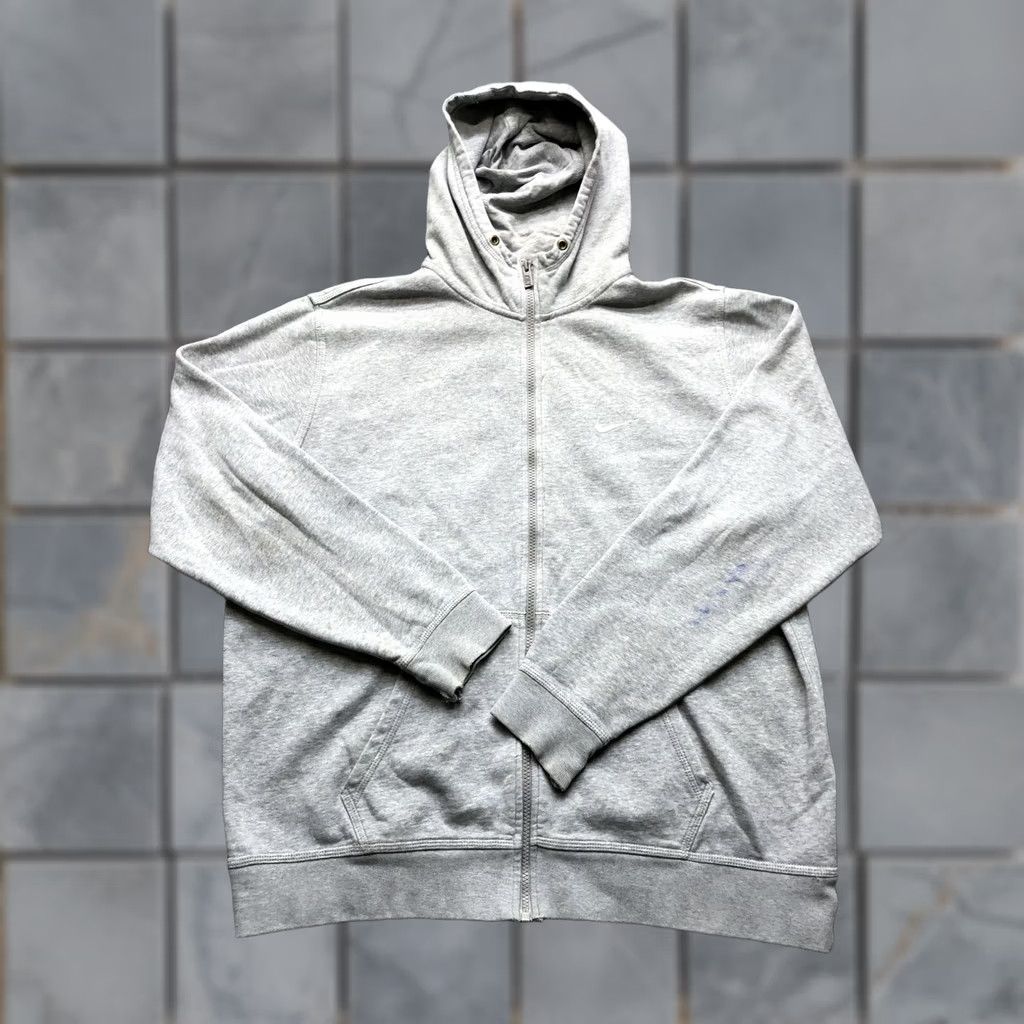 Nike Nike Hoodie Mens Extra Large Gray Full Zip Swoosh Sweatshirt Fair - Moderate Wear Stained Size US XL / EU 56 / 4 - 1 Thumbnail