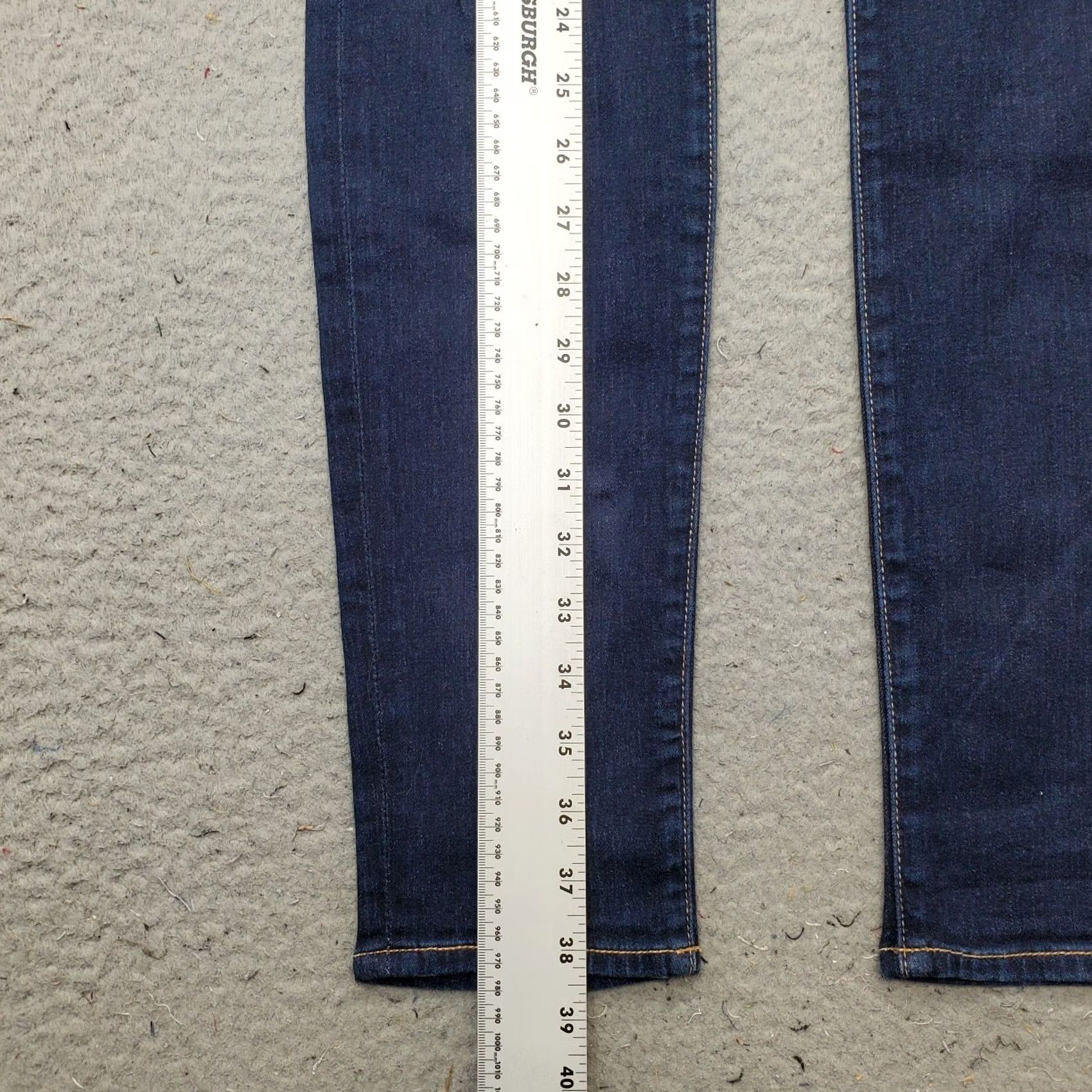 7 For All Mankind 7 for All Mankind Skinny Jeans Womens 31 Blue Denim Dark Wash Contract Stitch Size 24" / US 00 / IT 34 - 3 Thumbnail