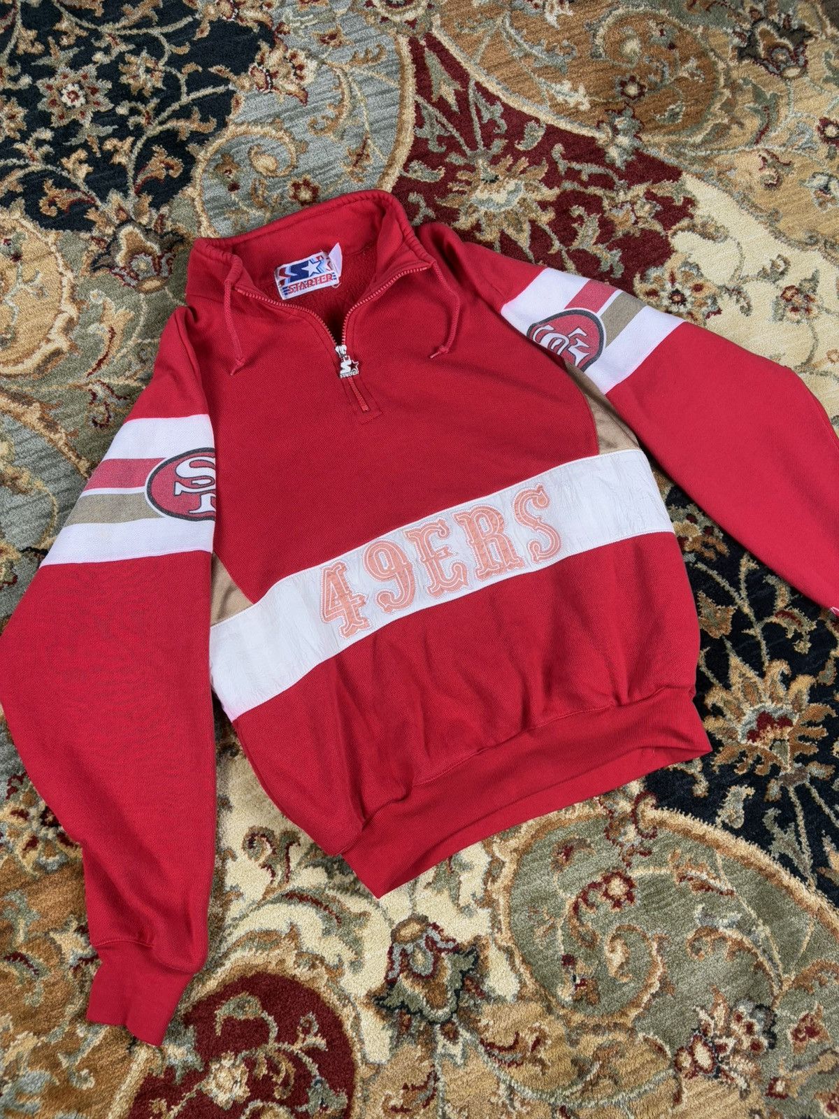 NFL × Starter × Vintage Vintage San Francisco 49’rs Starter Quarter Zip Sweatshirt Size US M / EU 48-50 / 2 - 2 Thumbnail