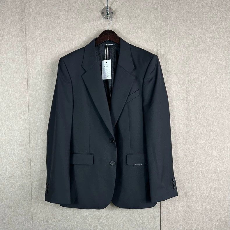 Givenchy Givenchy Size52 Solid color single-breasted long-sleeve bla Size US M / EU 48-50 / 2 - 1 Thumbnail