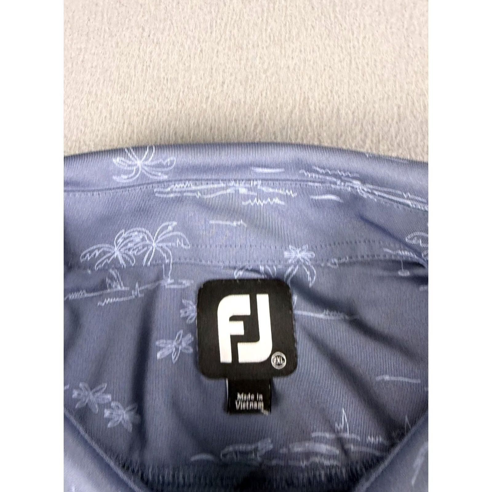 Footjoy FootJoy Polo Shirt Men’s 2XL Blue Palm Tree All Over Print Golf Short Sleeve Collared Athletic Regular Mens Size US XXL / EU 58 / 5 - 4 Thumbnail