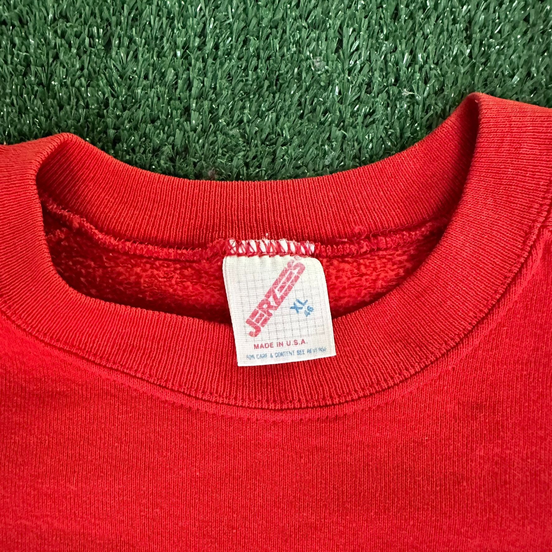 Jerzees Vintage 80s Pontiac Crewneck Sweatshirt Red Auto Racing Logo Size US L / EU 52-54 / 3 - 4 Thumbnail