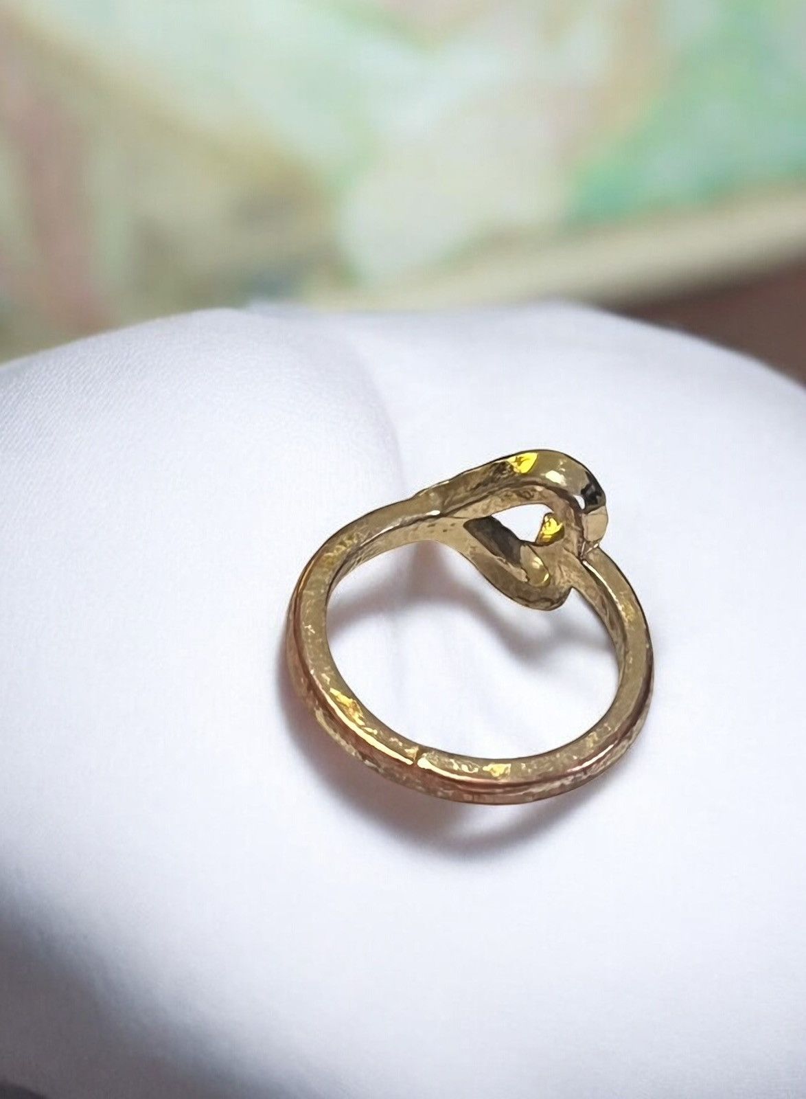 Vintage Radiant Heart-Shaped Gold Tone Ring Size ONE SIZE - 3 Thumbnail