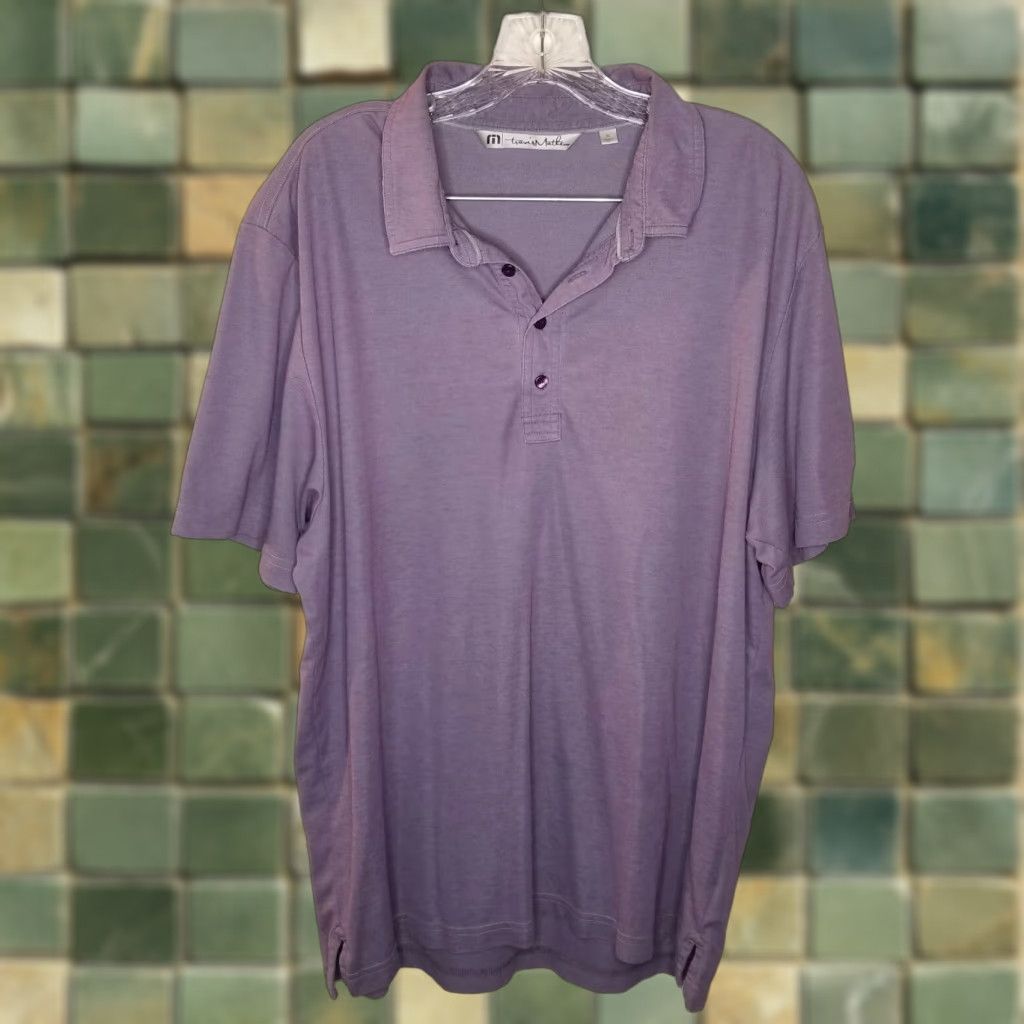 TravisMathew Travis Mathew Mens Purple Short Sleeve Polo XL Intermountain Trailer Polo Shirt (Men) Size US XL / EU 56 / 4 - 1 Thumbnail