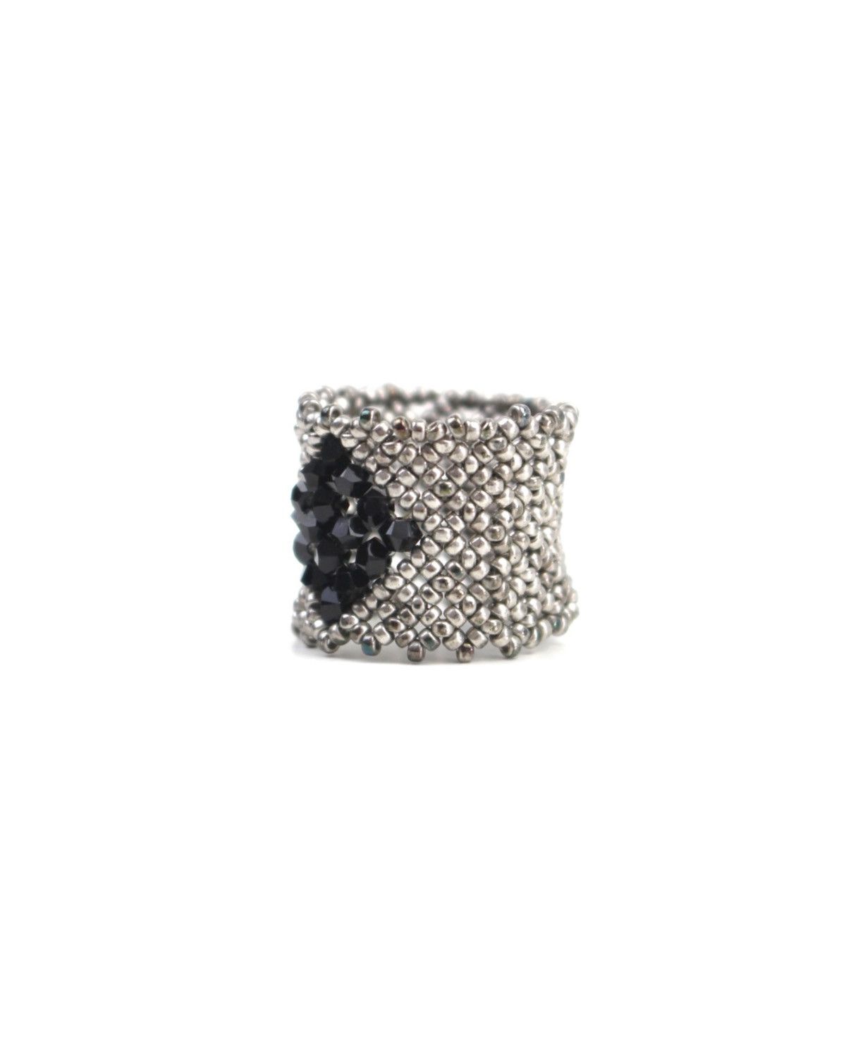 Vintage 2000S JAPANESE MADE MIDNIGHT GLAMOUR – STATEMENT BEADED RING Size ONE SIZE - 3 Thumbnail