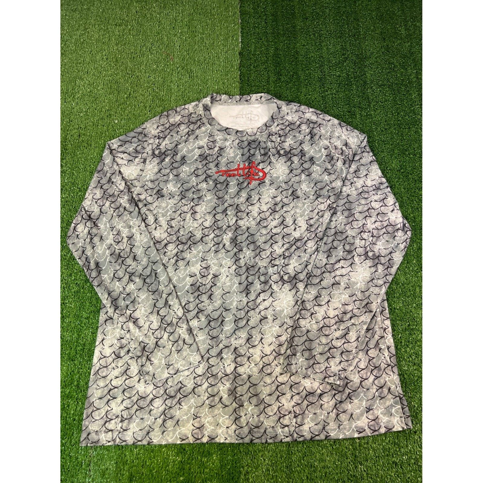 Other Reel Life Mens Long Sleeve Fishing Shirt Grey Print Logo XL Size US XL / EU 56 / 4 - 1 Thumbnail