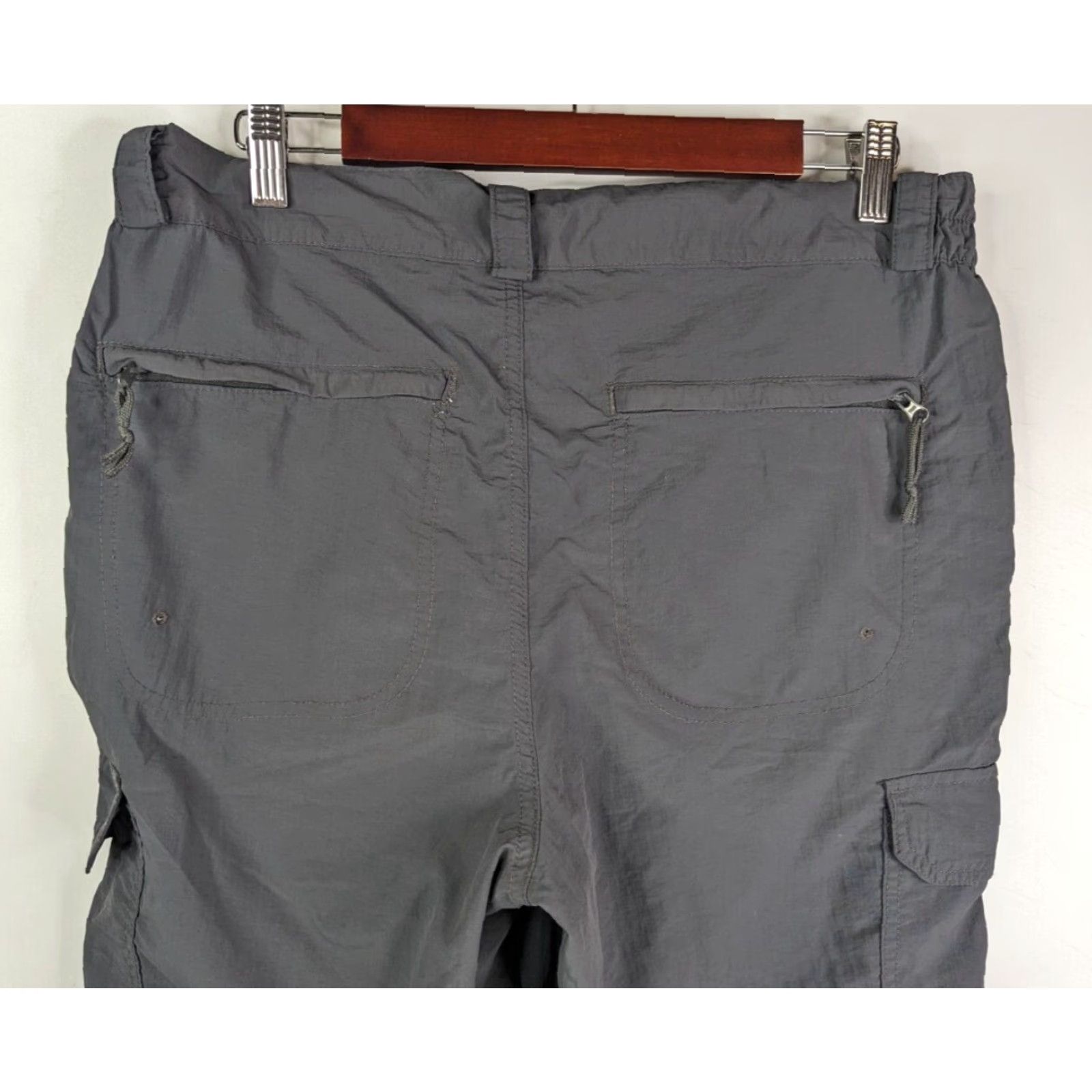 Vintage Mountain Warehouse Cargo Pants Men's 32 Grey Nylon Cotton Polyester Convertible Hiking Outdoor Workspace Casual Travel Size US 33 - 6 Thumbnail