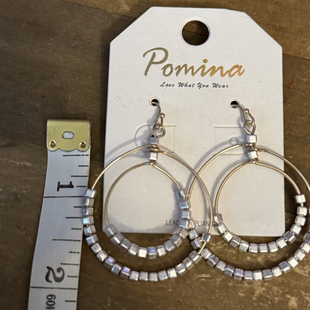 Other Two tone layered circle beaded hoop earrings Size ONE SIZE - 3 Thumbnail