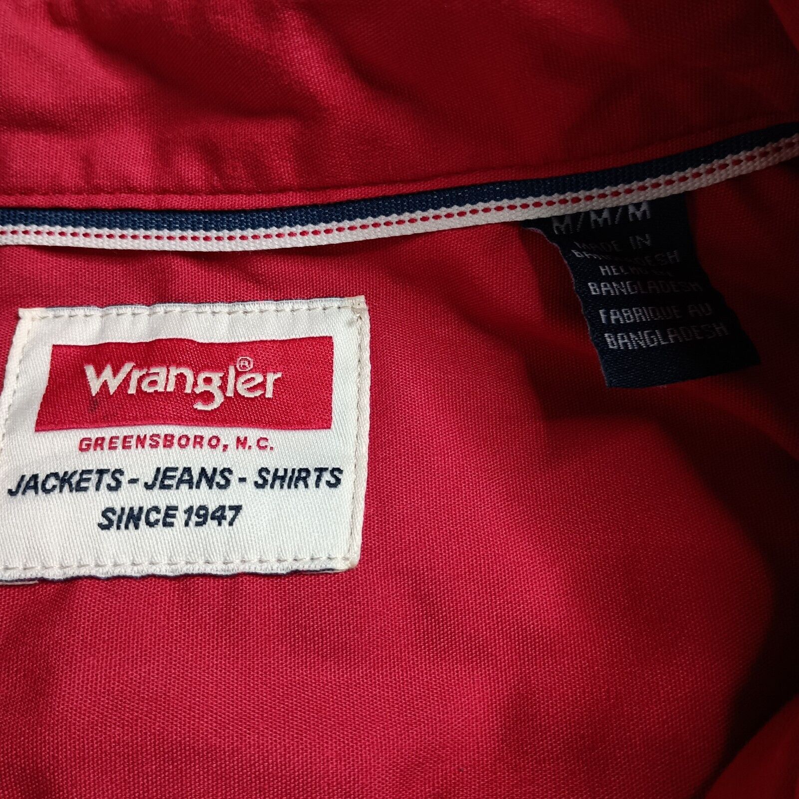 Wrangler Wrangler S/S Twill Button Up Shirt Red Relaxed Fit Size M Size US M / EU 48-50 / 2 - 3 Thumbnail